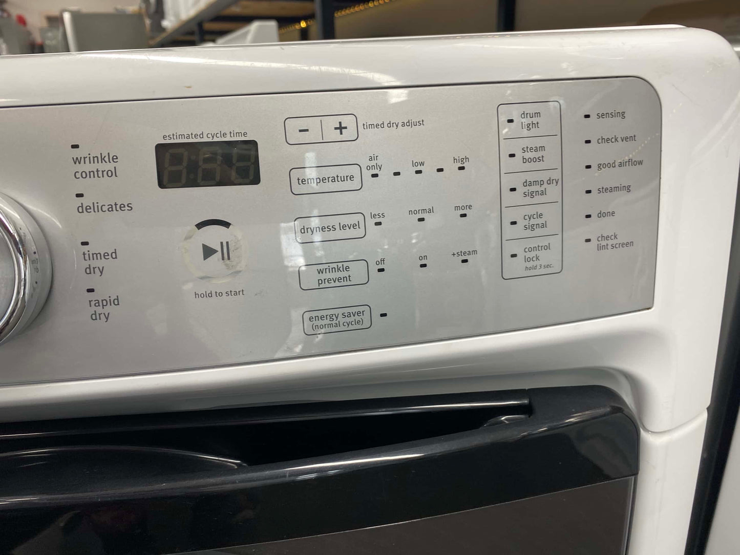 ITEM #ED75D Maytag front load electric dryer 220v stackable large capacity stainless steel drum 27 in D