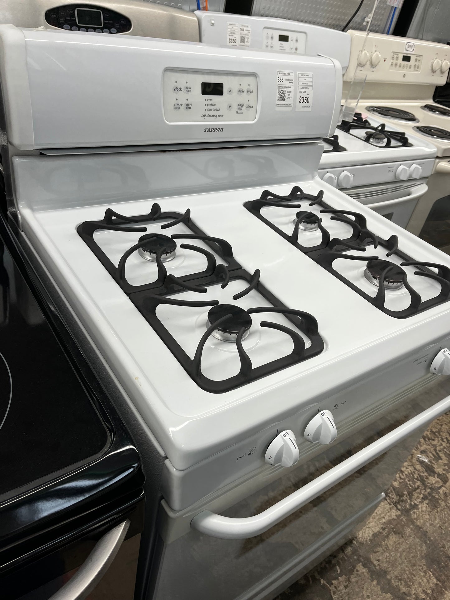 - ITEM #GR62X Tappan gas range white 4 burner 30” in