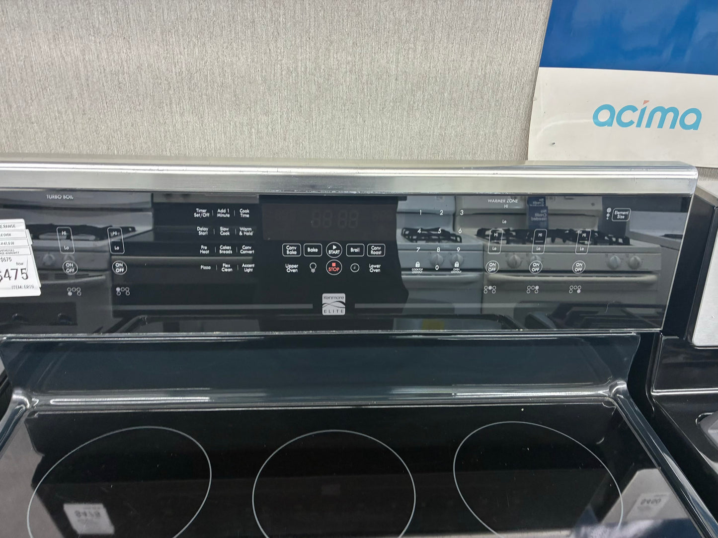 Kenmore elite electric white range 5 burner 30 inch stainless steel double oven