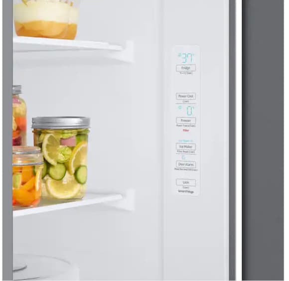 ★ Samsung Open Box 36 in. 28 cu. ft. Smart Side by Side Refrigerator in Fingerprint-Resistant Stainless Steel, Standard Depth RF539