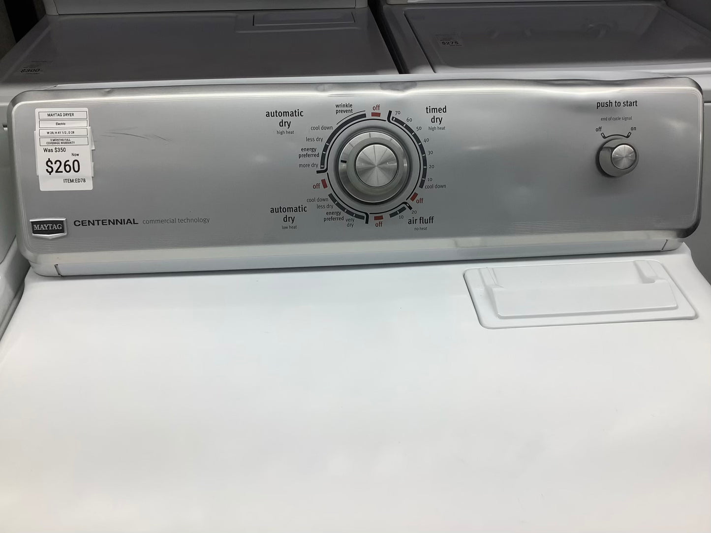 ELECTRIC MAYTAG DRYER WHITE
