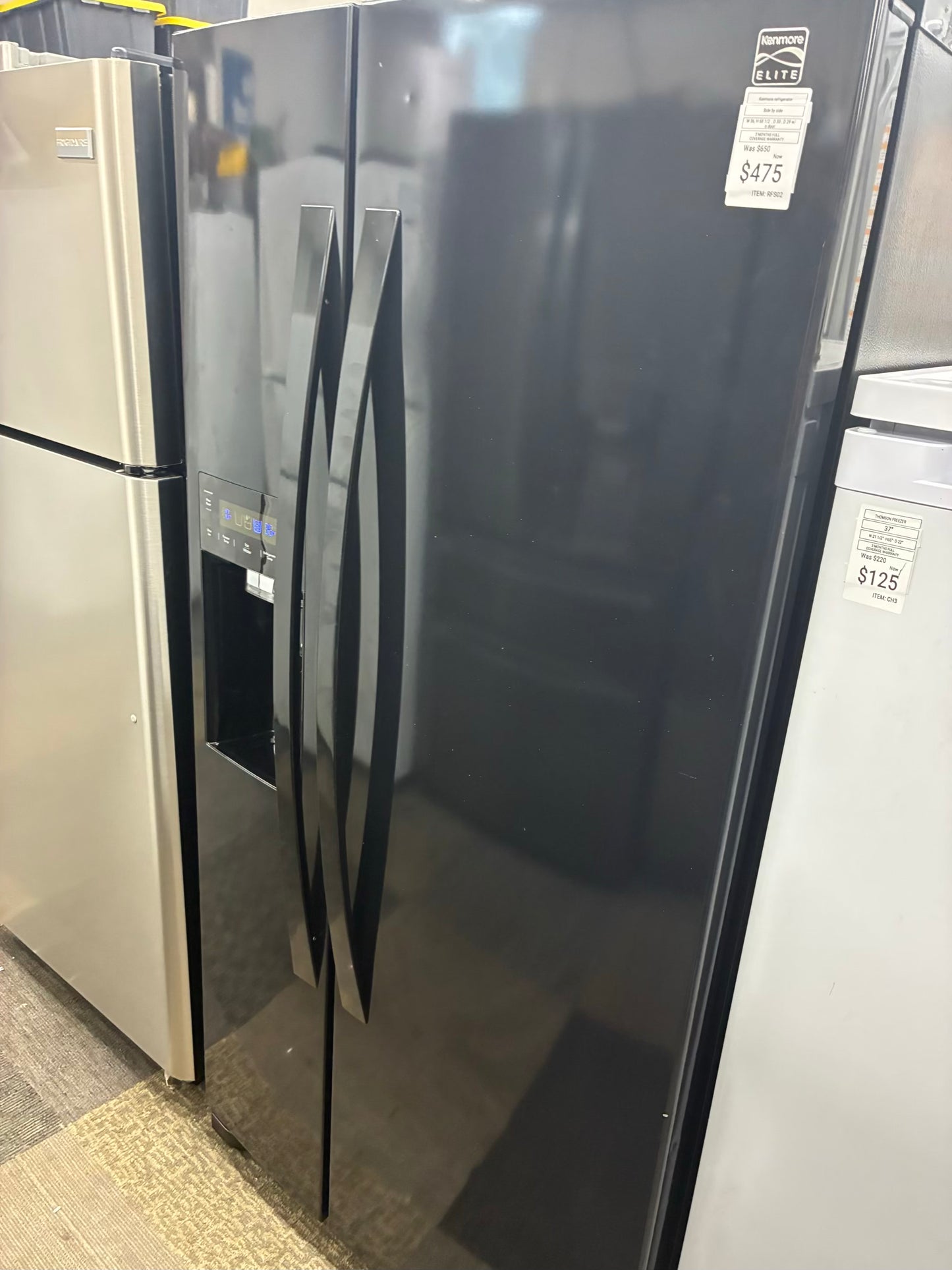 Kenmore side by side refrigerator ice maker water dispenser 36” in