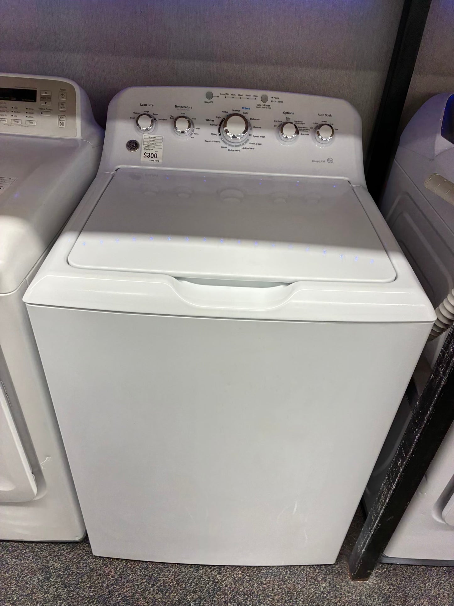 GE top load washer large capacity side x side 27”