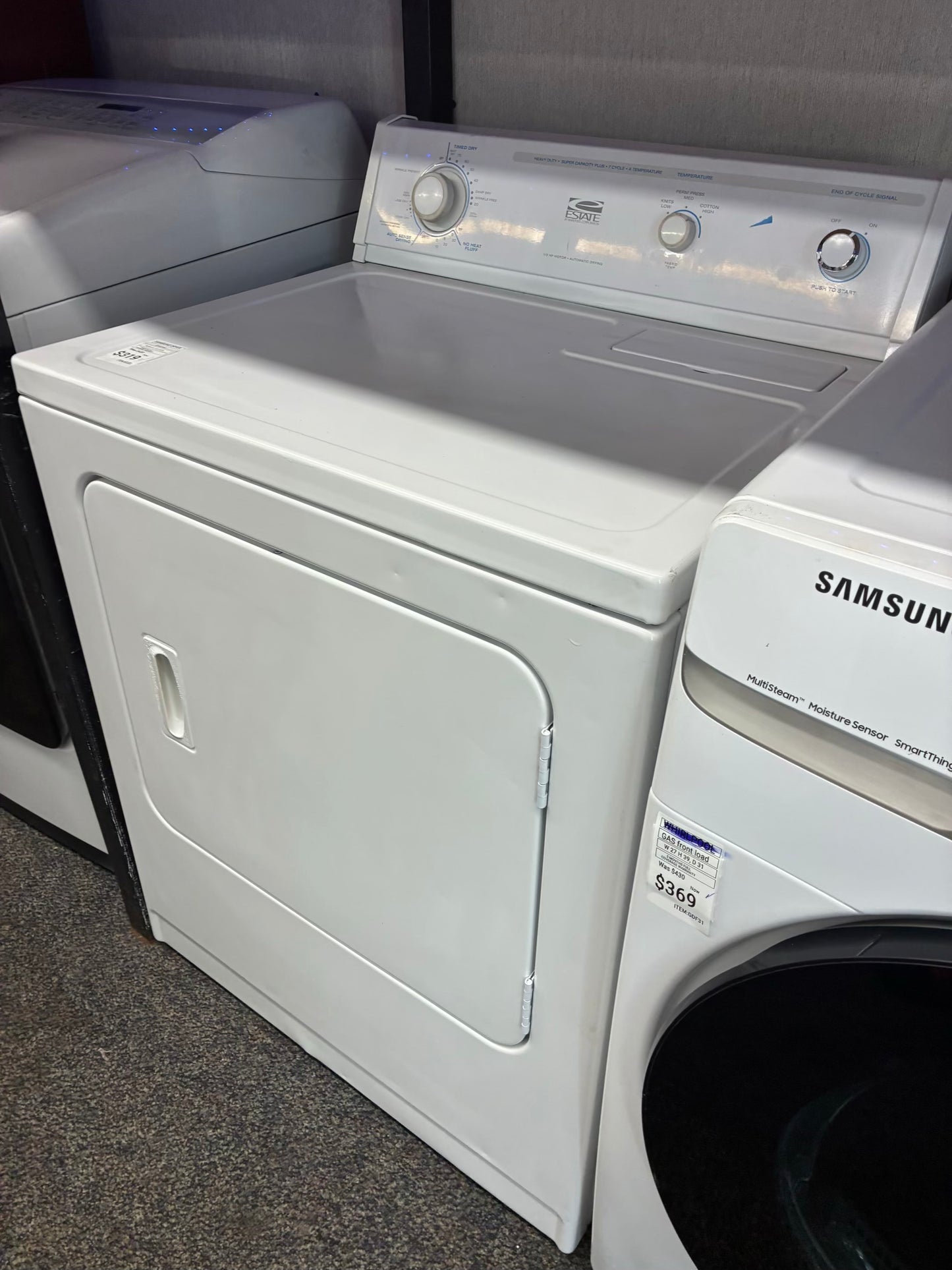 Estate electric dryer 27” large capacity