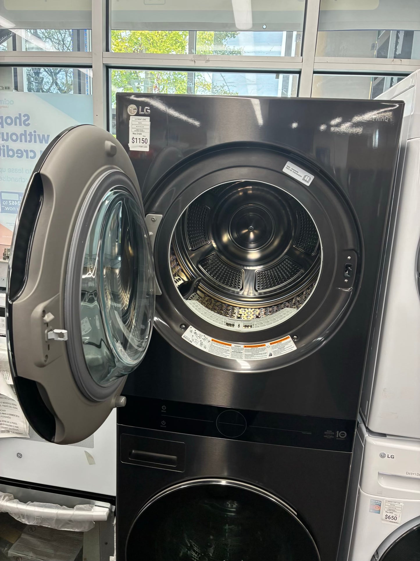 LG laundry center washer and dryer set ELECTRIC 27” ventless