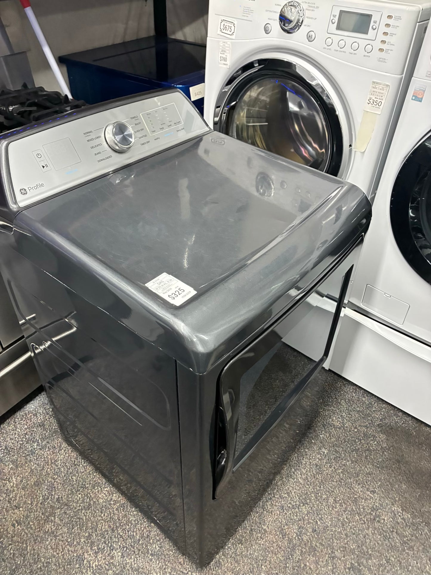 GE gas dryer 27” large capacity slate