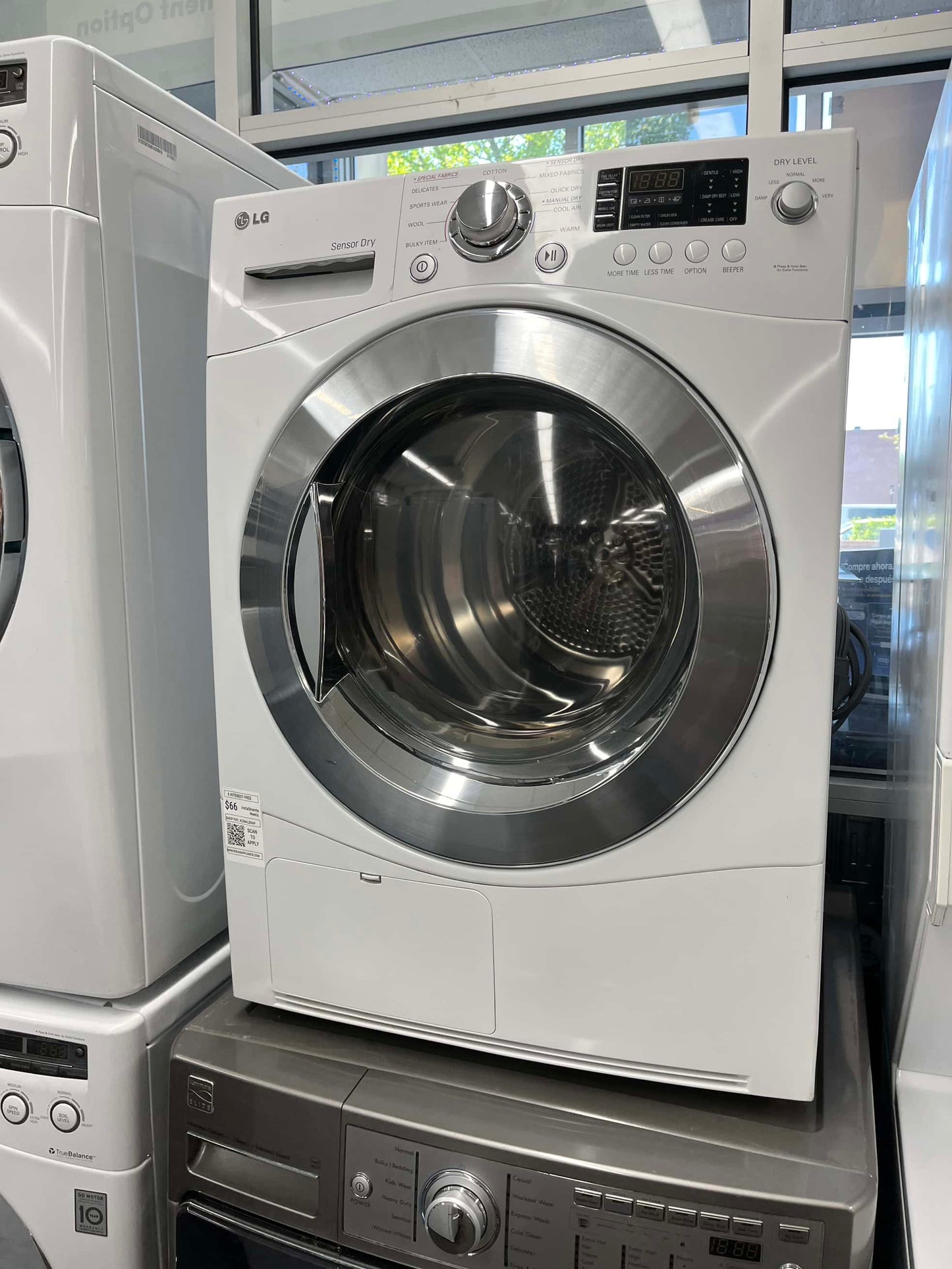 - ITEM #ED11C Open box LG 24” dryer machine electric 22ov front load stackable