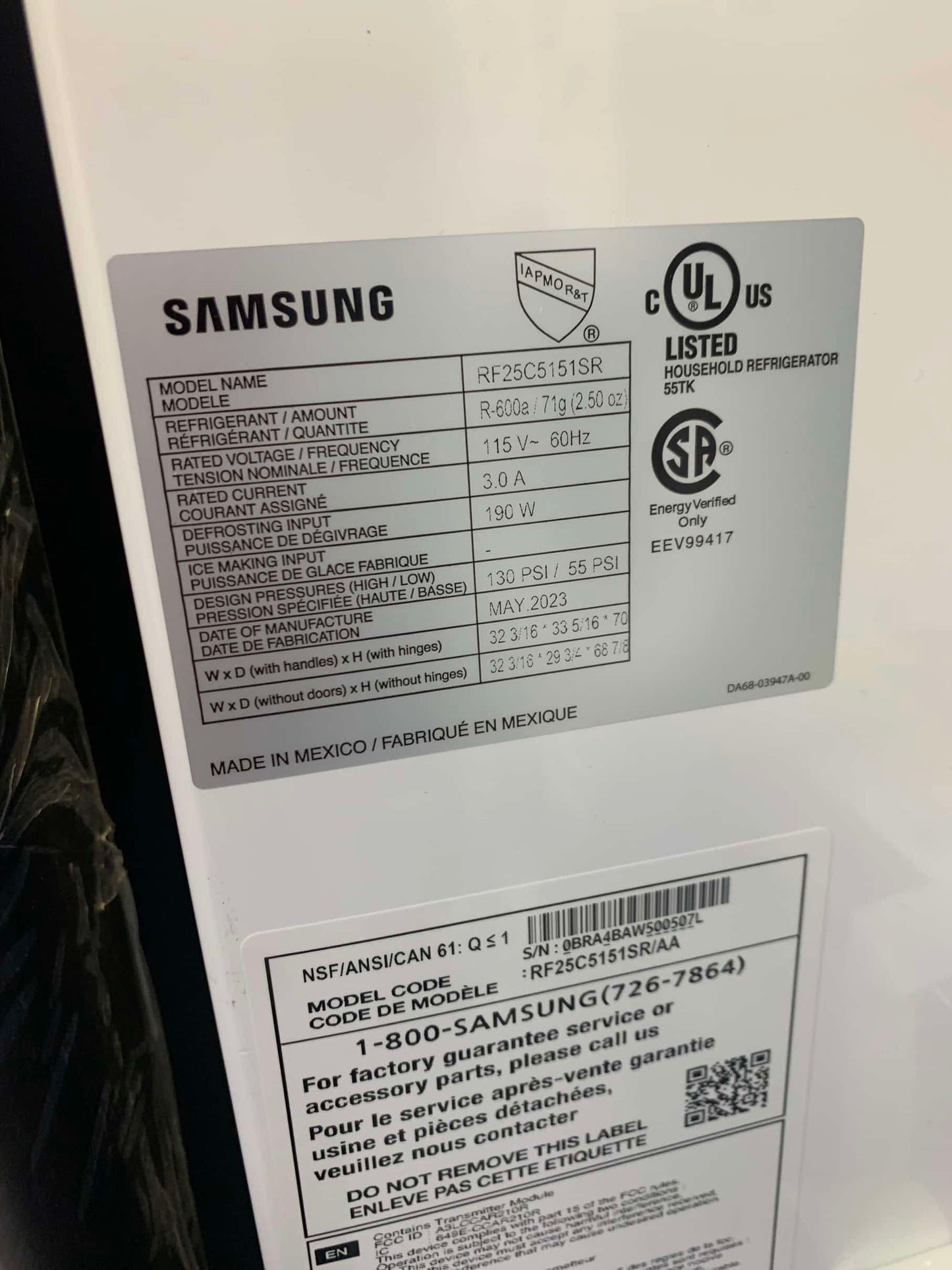 ★ Samsung Open Box 33 in. W 24.5 cu. ft. 3-Door French Door Smart Refrigerator in Stainless Steel with Dual Icemaker RF045 - ST2
