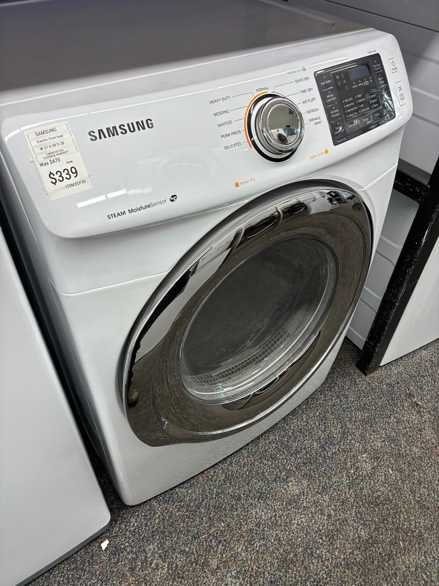 Samsung Electric Dryer 27” white front load