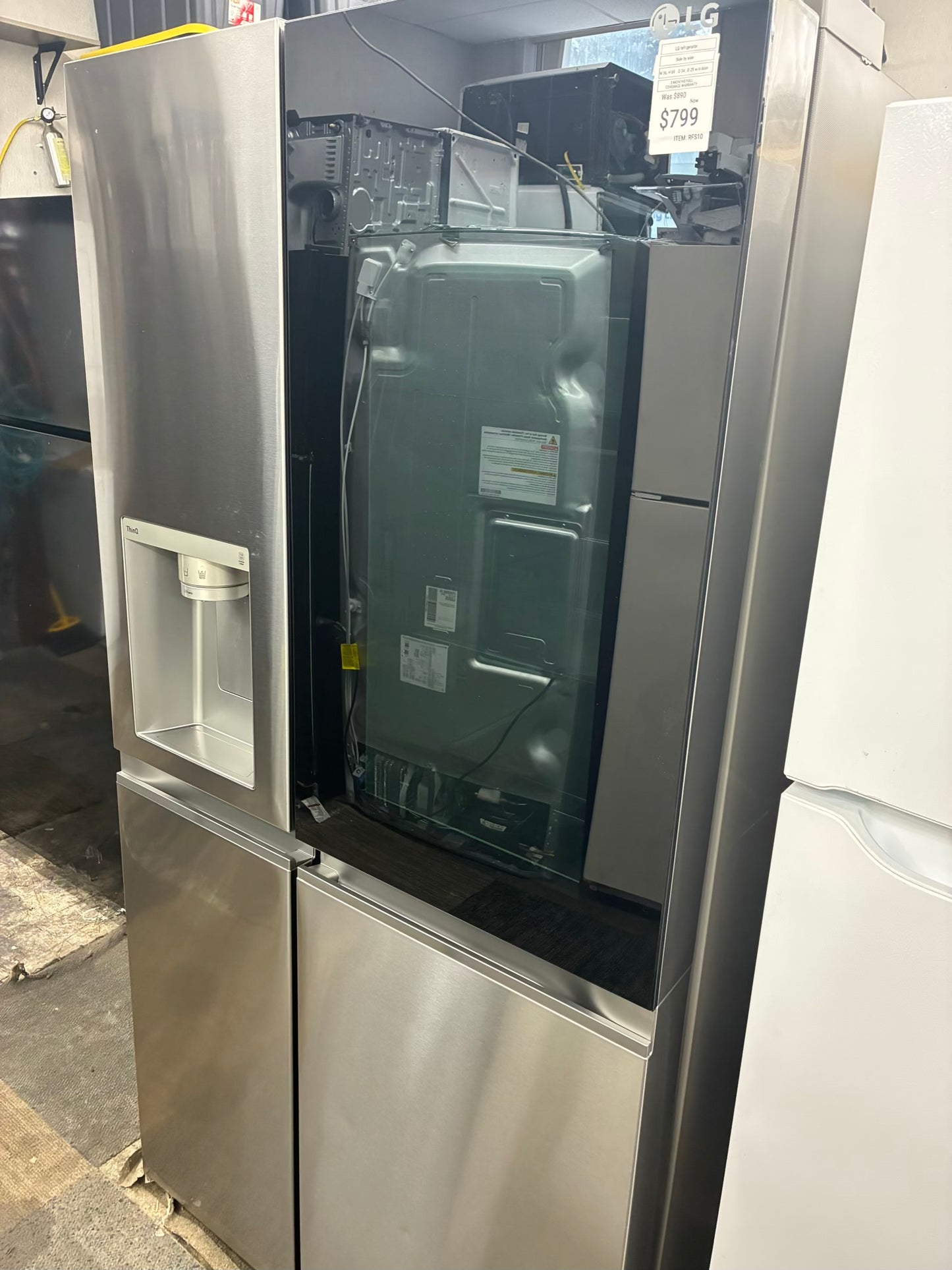 LG side by side refrigerator stainless steel 36” water dispenser ice maker