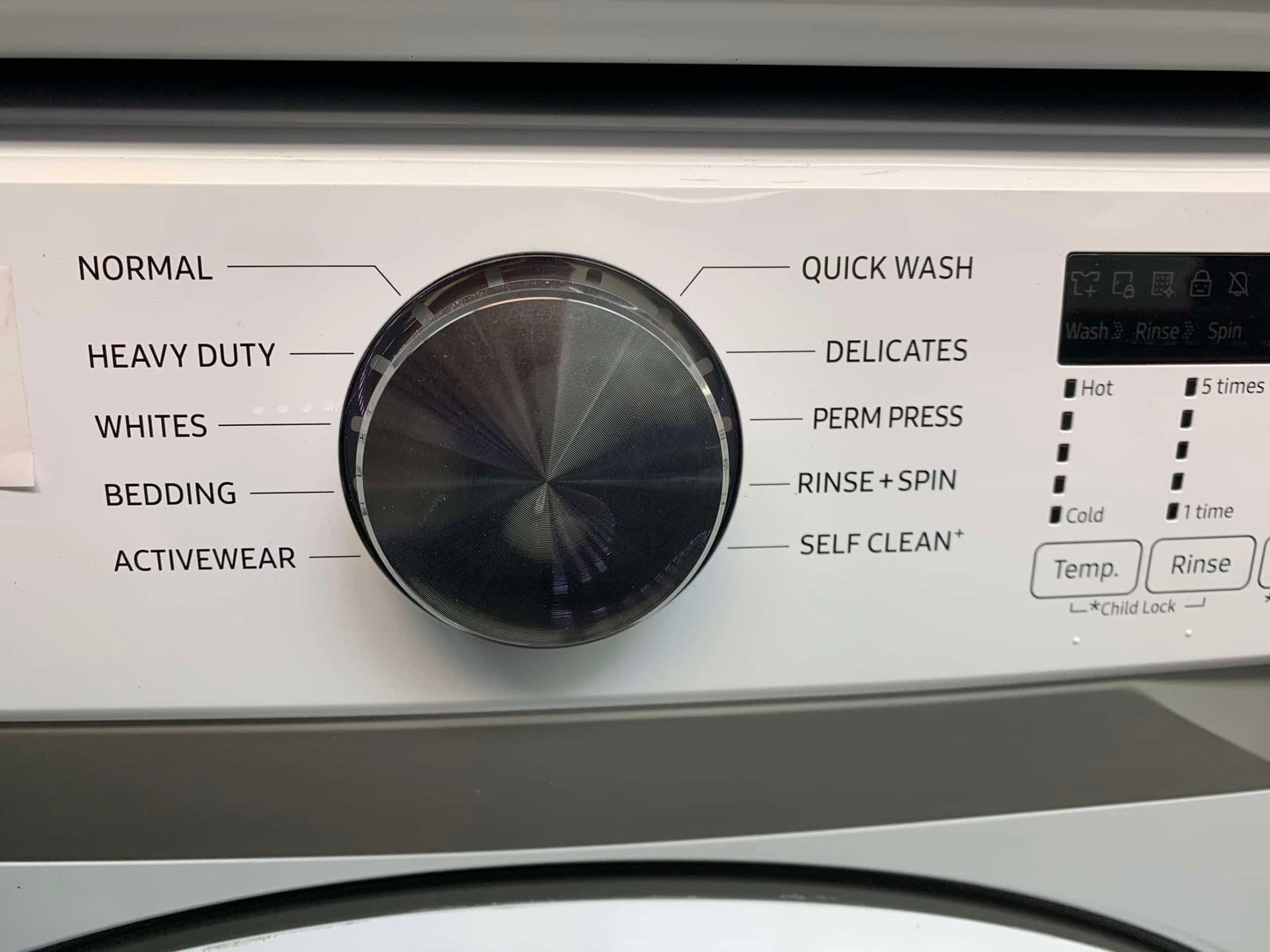 ★ Samsung Open Box 4.5 cu. ft. High-Efficiency Front Load Washer with Self-Clean+ in White & 7.5 cu. ft. Stackable Vented Electric Dryer with Sensor Dry in White 27 in WD668
