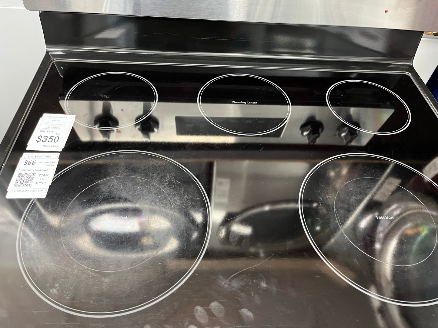 ^ Item : #ER94T Smausng electric range 5 burner stainless steel