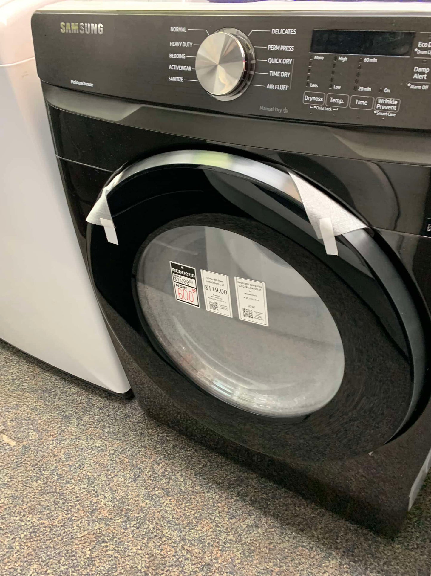 ⚡️CYBER MONDAY ★ Samsung open box 7.5 cu. ft. Smart ELECTRIC Dryer in Brushed Black with Steam Sanitize+ and Sensor Dryer D750