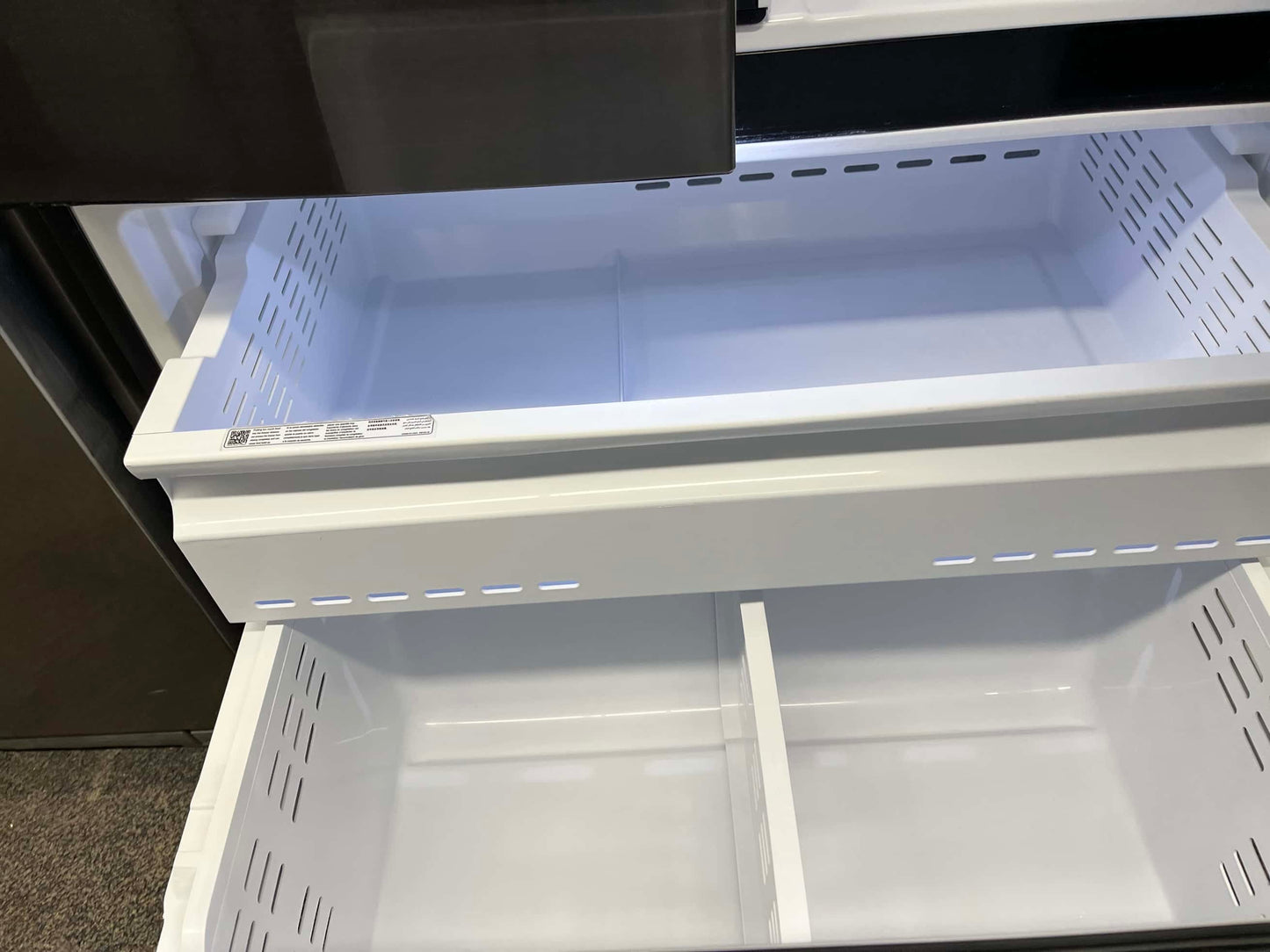 - ITEM: #RF84G Samsung French door refrigerator stainless steel 30” with water dispenser and ice maker inside