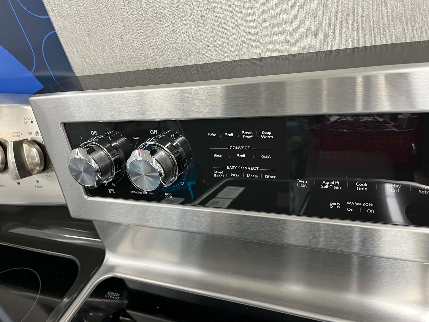 ITEM: GR06K ~ ★ KitchenAid 30-in Glass Top 5 burners 6.4-cu ft Convection Oven Freestanding Electric Range ( Stainless Steel with PRINTSHIELD Finish )