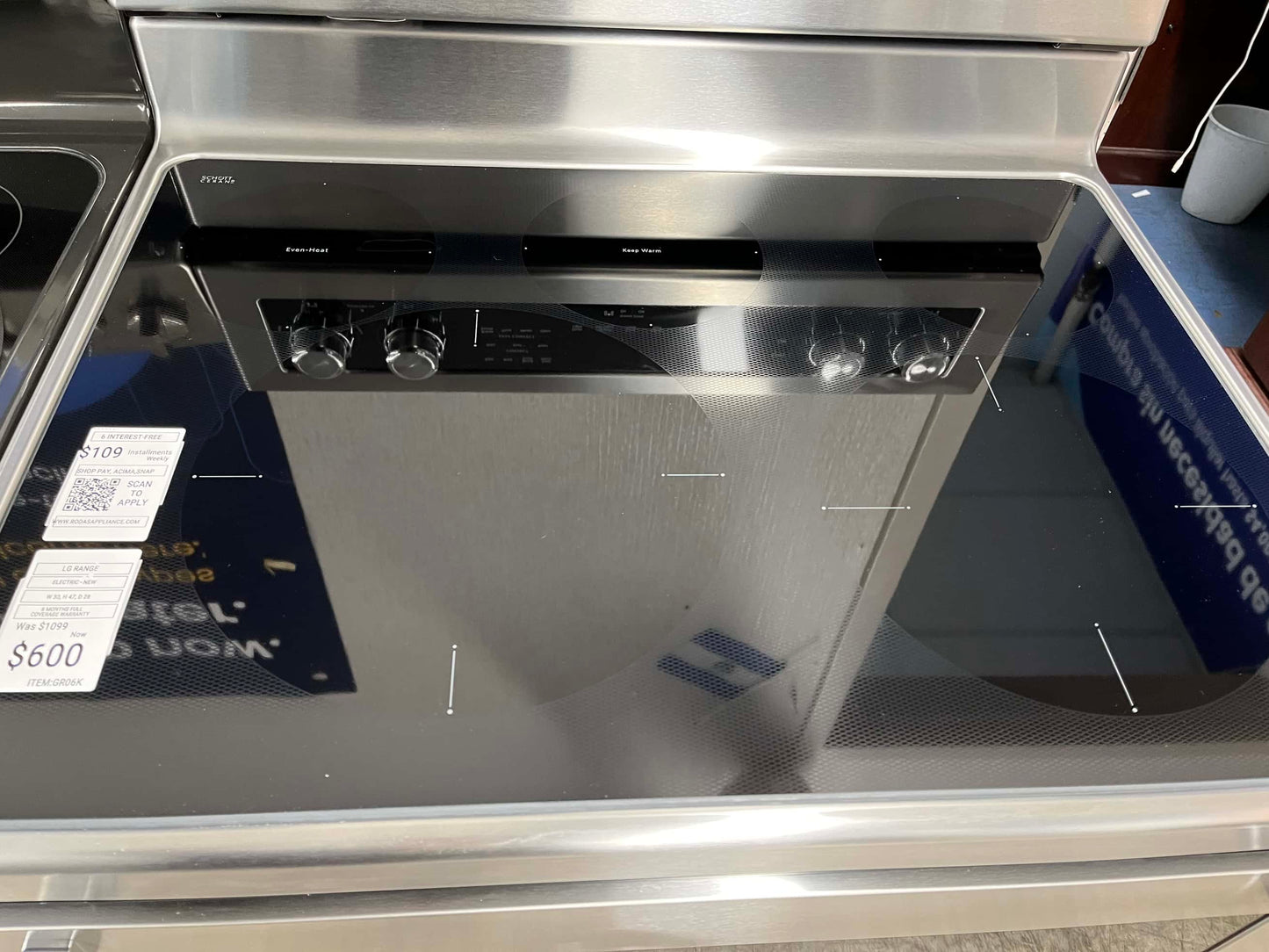 ITEM: GR06K ~ ★ KitchenAid 30-in Glass Top 5 burners 6.4-cu ft Convection Oven Freestanding Electric Range ( Stainless Steel with PRINTSHIELD Finish )