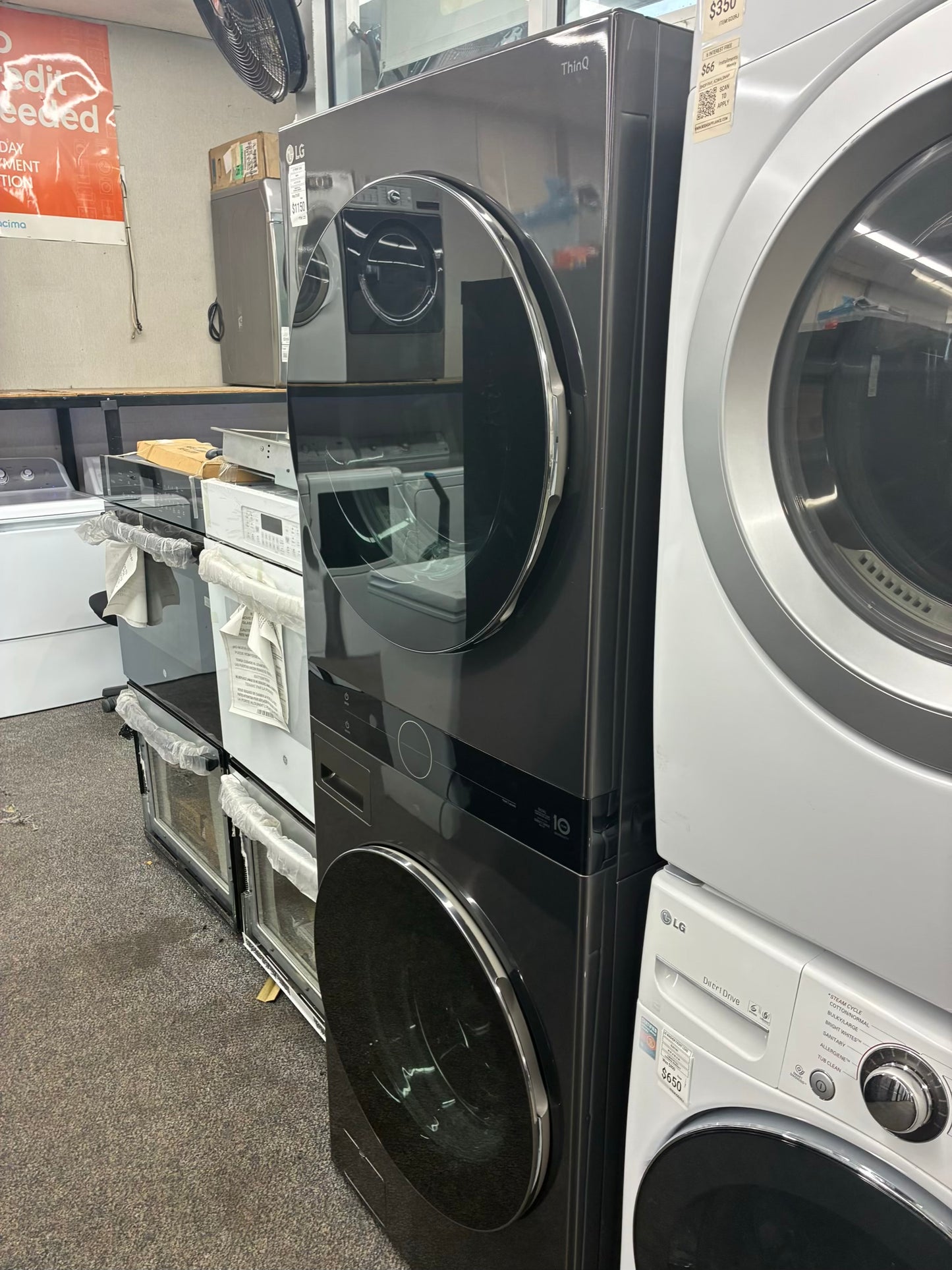 LG laundry center washer and dryer set ELECTRIC 27” ventless