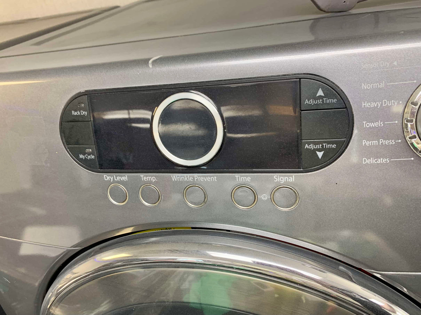 Samsung front load electric dryer 220v stackable stainless steel 27”