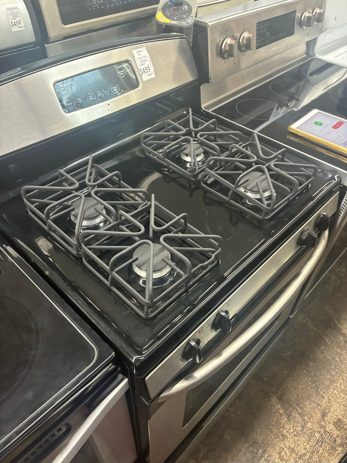 GE Gas Range Black 4 Burners 30”