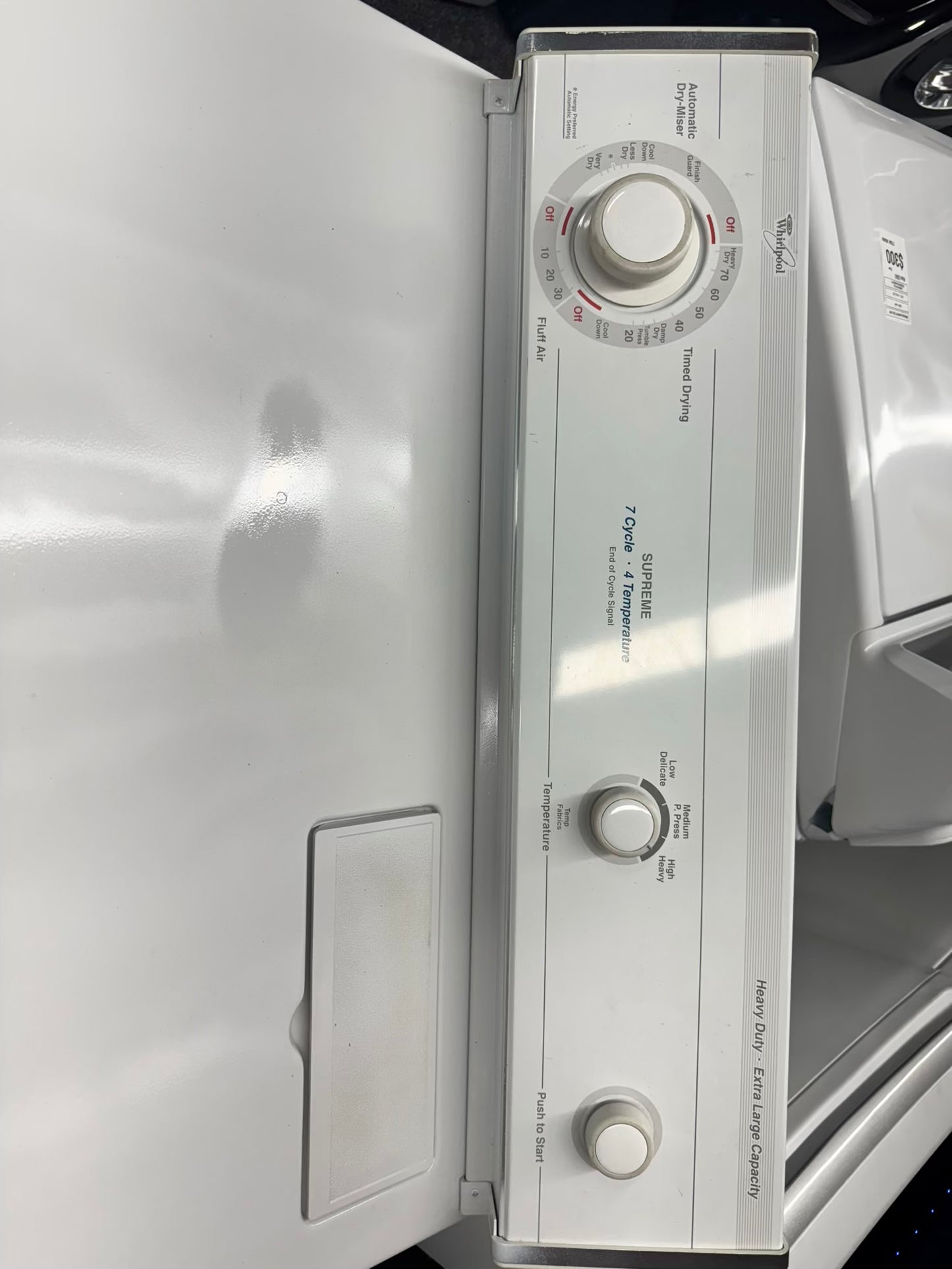 Whirpool supreme heavy duty extra large capacity electric dryer 220vlt