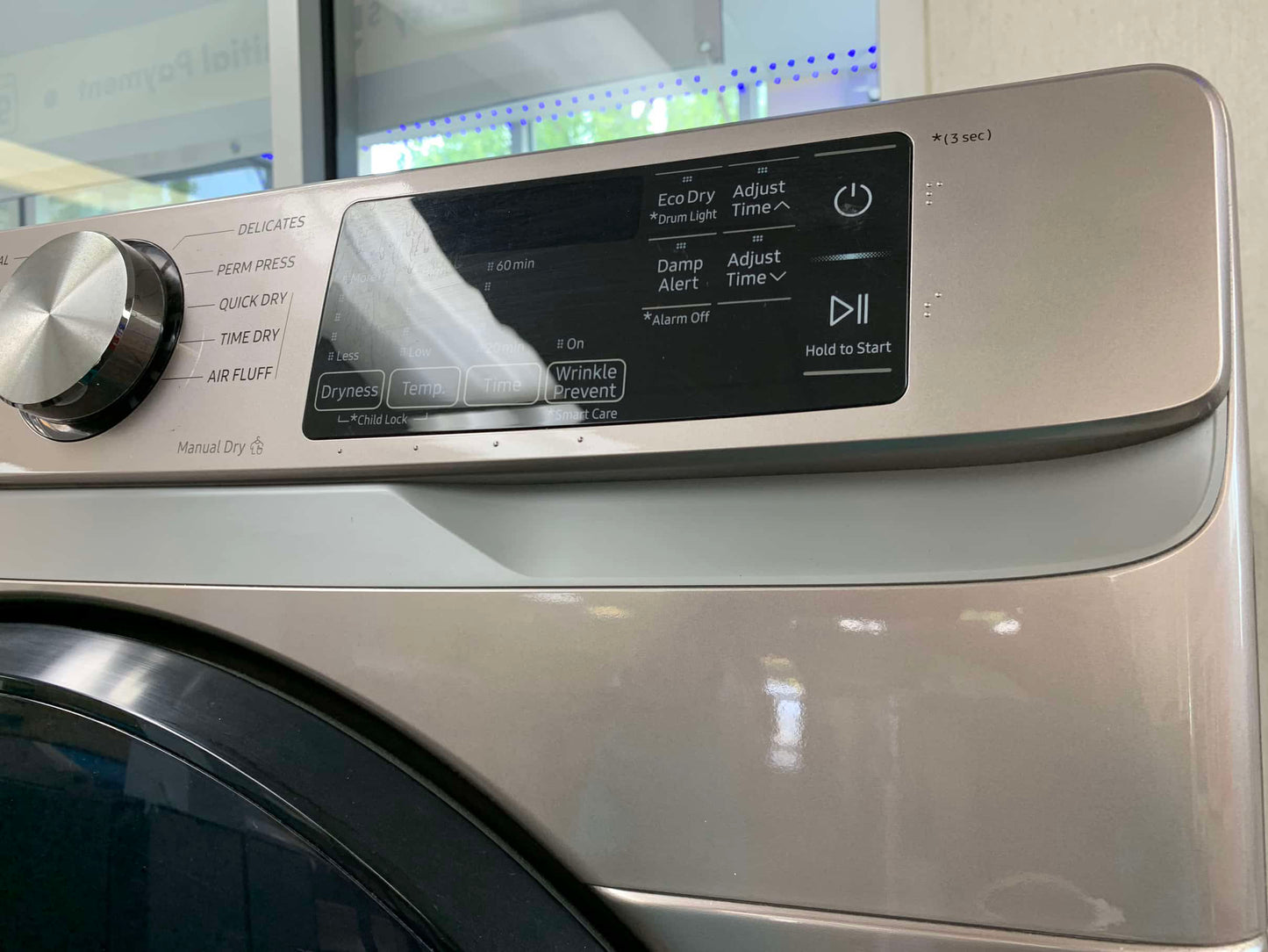 ★ Samsung open box 4.5-cu ft High Efficiency Stackable Steam Cycle Smart Front-Load Washer and gentle used Electric Dryer with 7.5 Cu. Ft. Capacity, Smart Care, 10 Dryer Programs, Sensor Dry, Steam Sanitize+, Wrinkle Prevent WD461