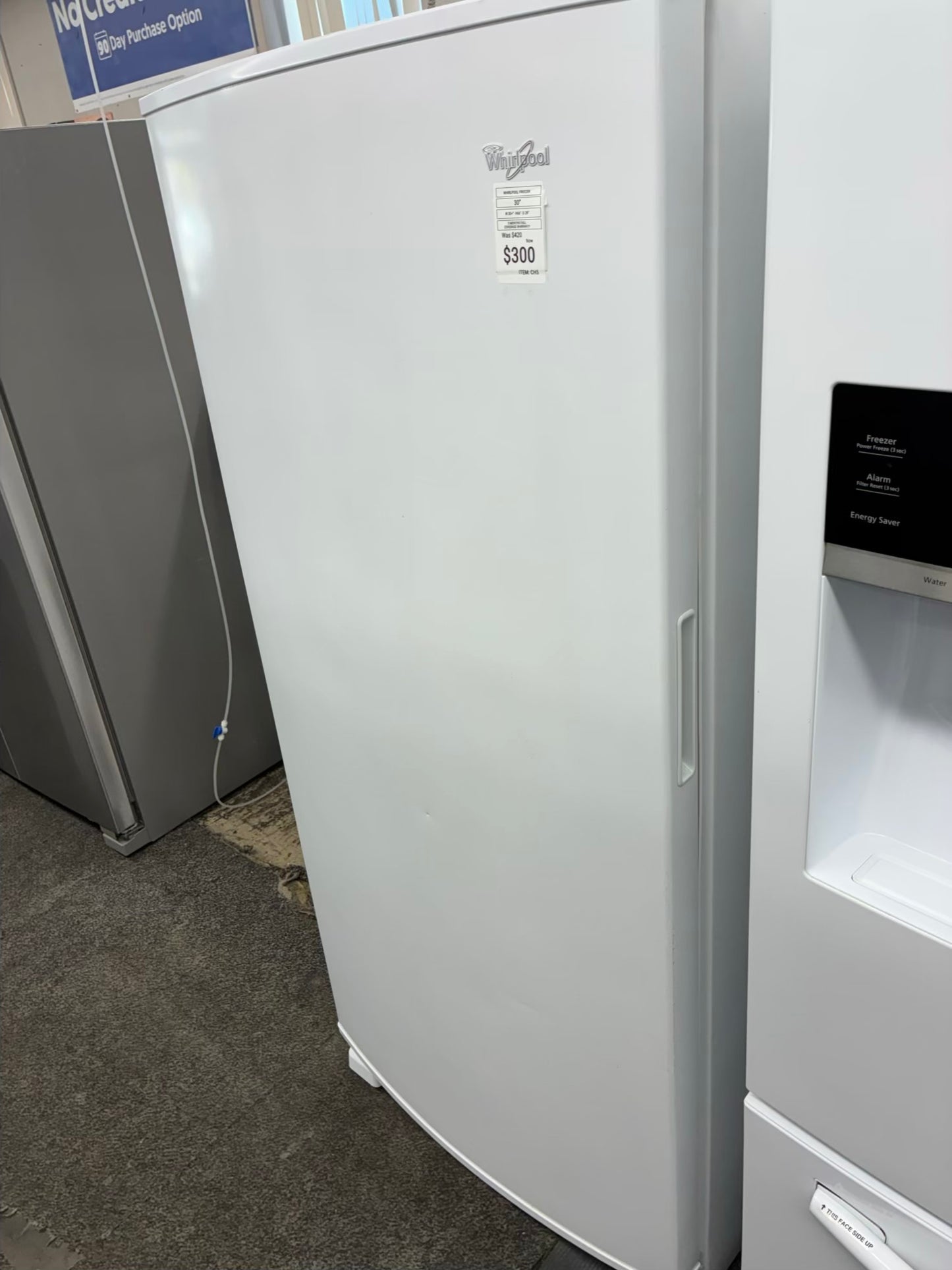 Whirlpool chest freezer white 30”
