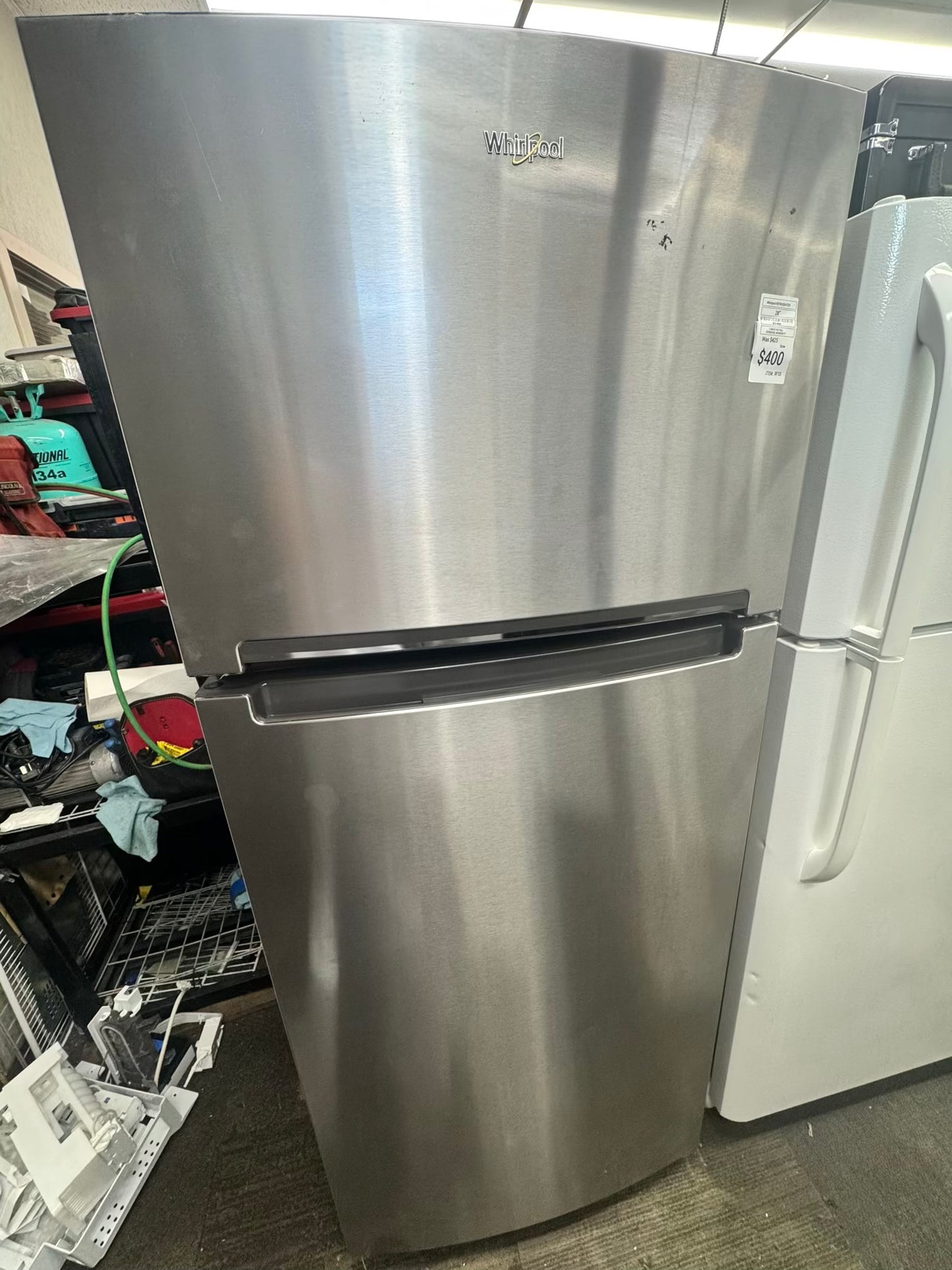 Whirpool top freezer stainless steel 28 inch