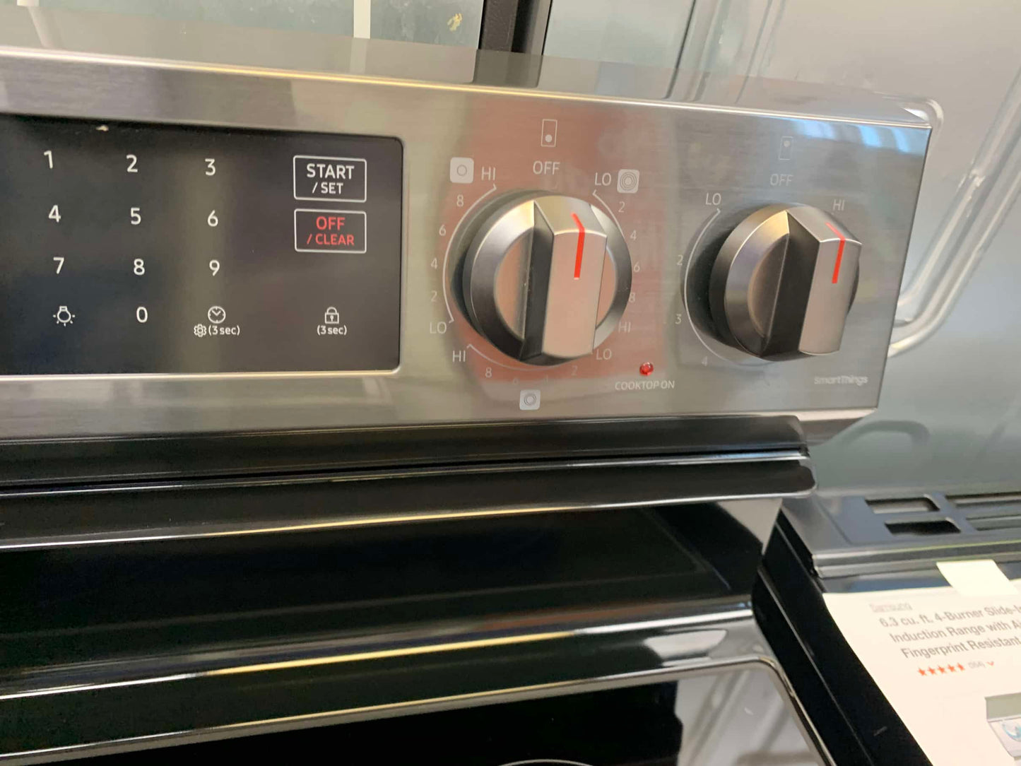 - ★ Samsung Open Box 6.3 cu. ft. Smart Wi-Fi Enabled Convection Electric Range with No Preheat AirFry in Black Stainless Steel - ER467