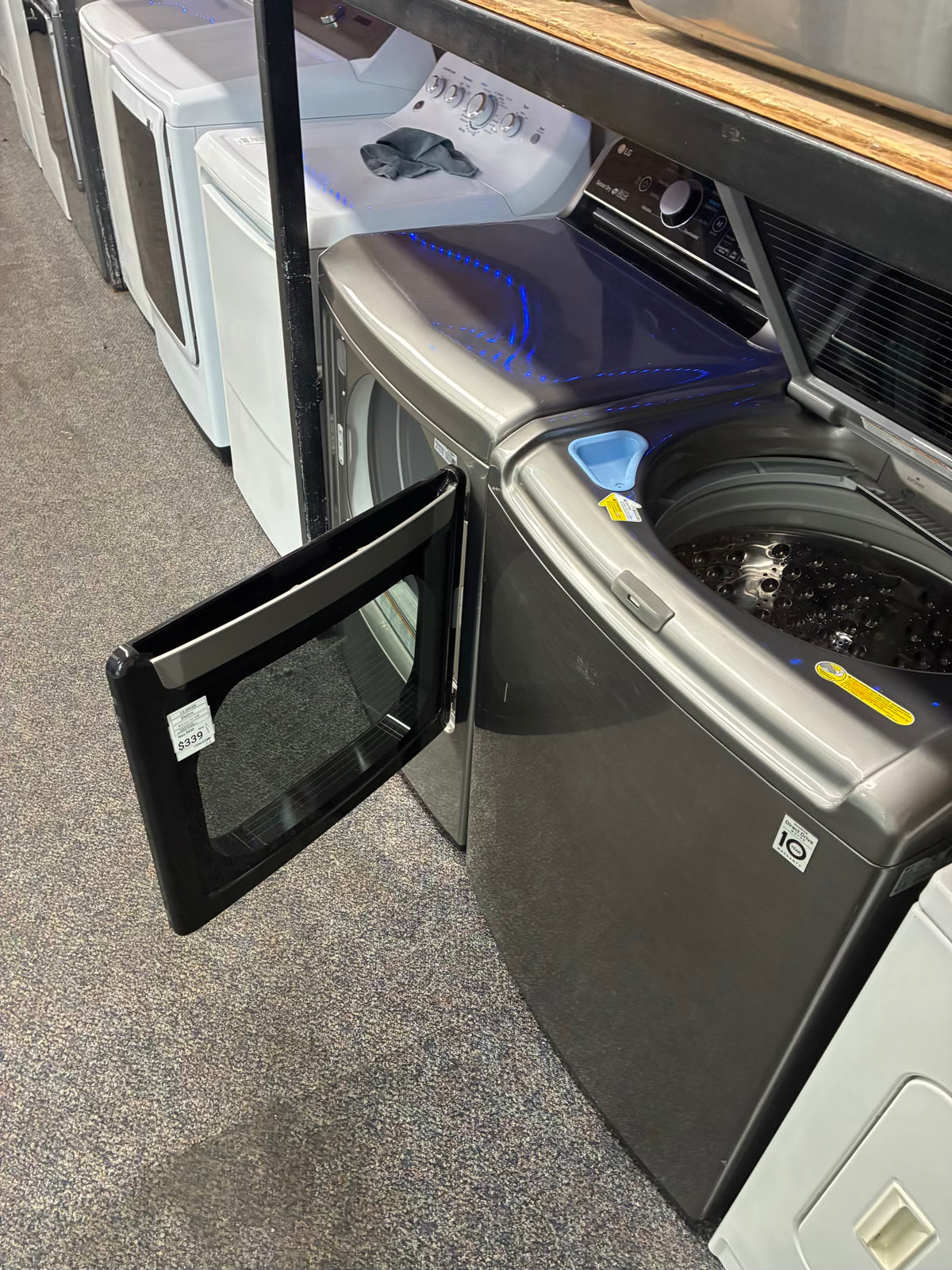 LG electric washer and dryer 27” top load