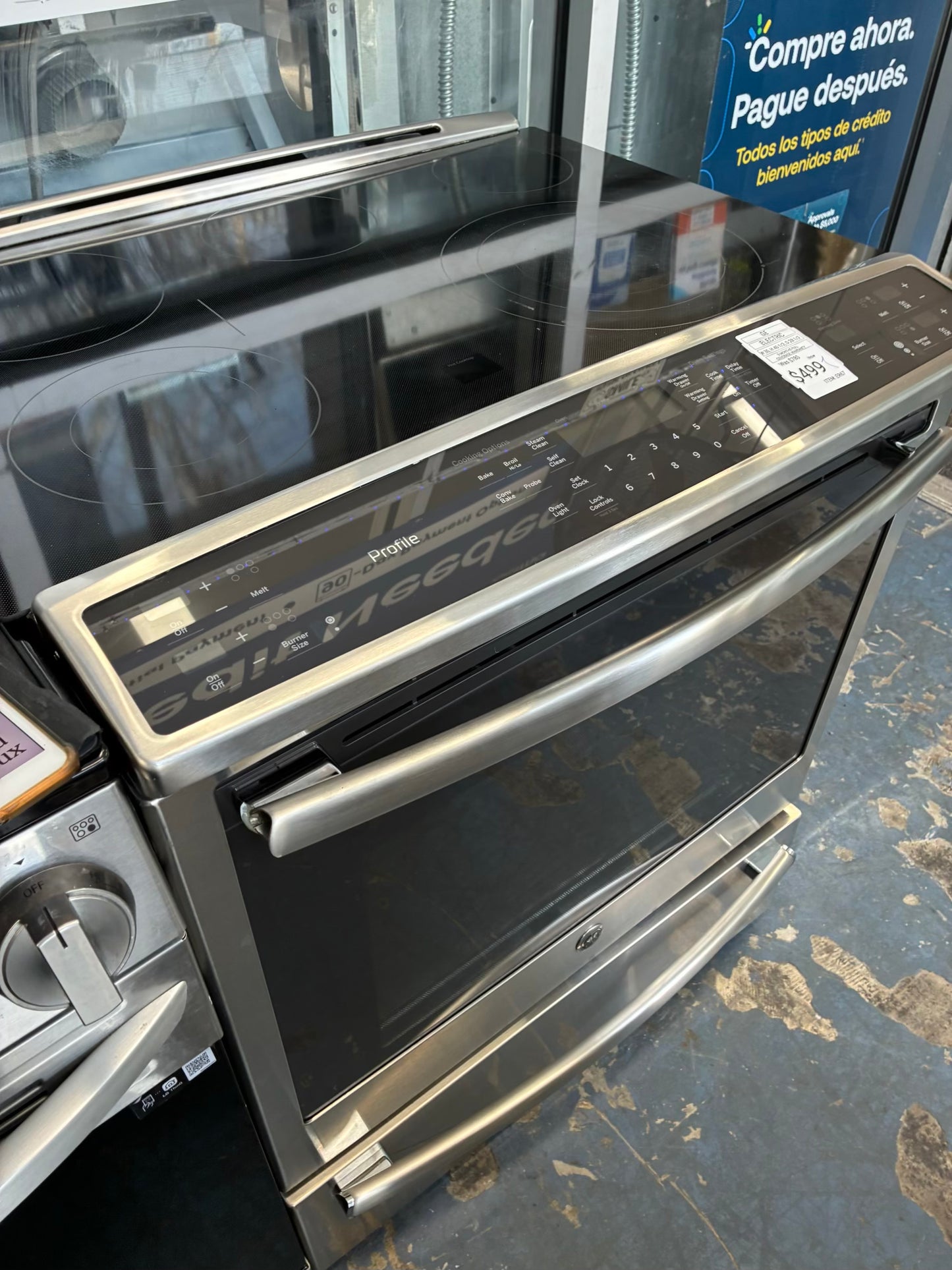 GE slide in stainless steel 30” electric range