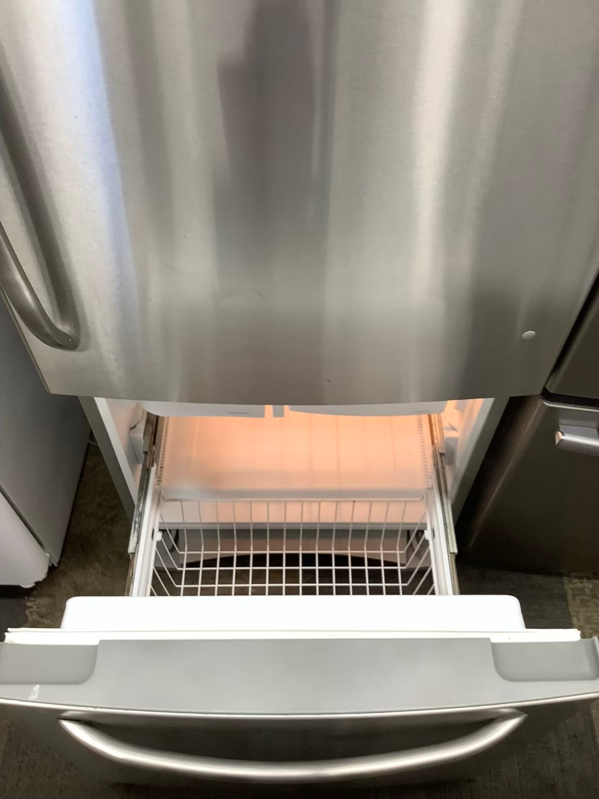 Stainless steel GE Bottom Freezer Refrigerator