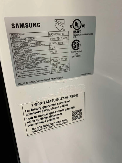⭐️ Mother’s Day ★ Samsung Open Box 35.75 in. W 28.2 cu. ft. 3-Door French Door Refrigerator in Fingerprint Resistant Black Stainless Steel, Standard Depth RF288
