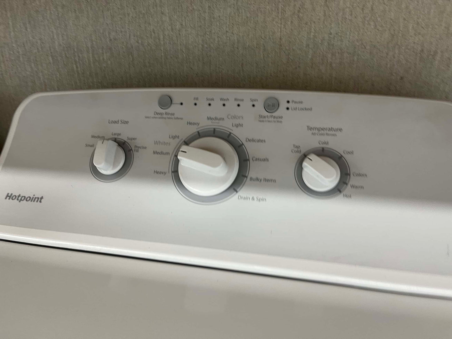 - Item: #D732 Hotpoint side x side washer and open box dryer set GAS large capacity 27”