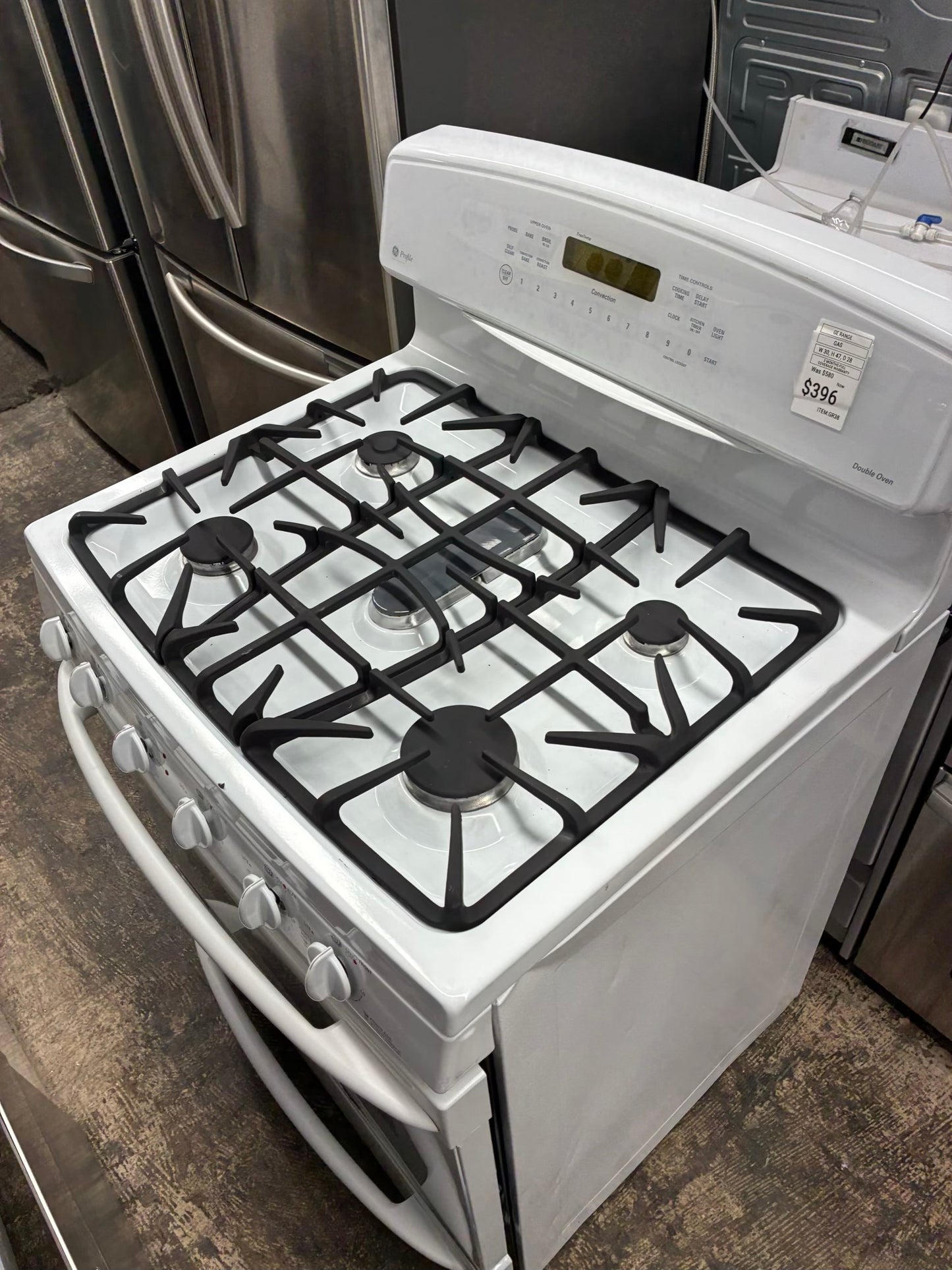 GE gas range 5 burner white 30”