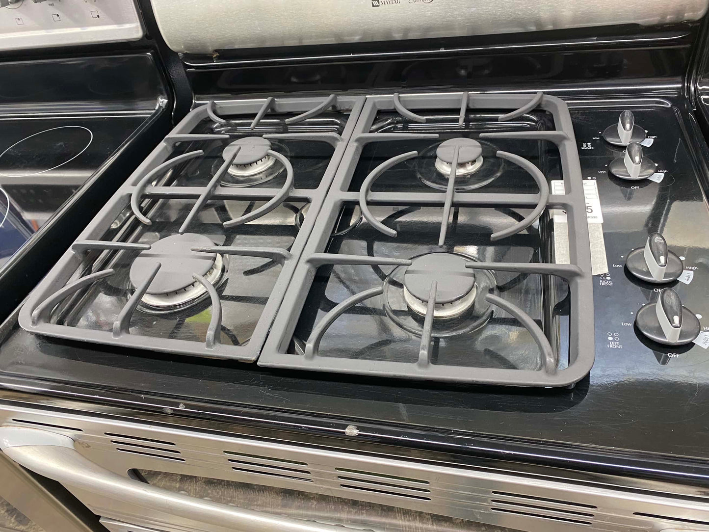 ITEM #GR338 Maytag Stainless steel gas range 5 burner double oven 30 inch