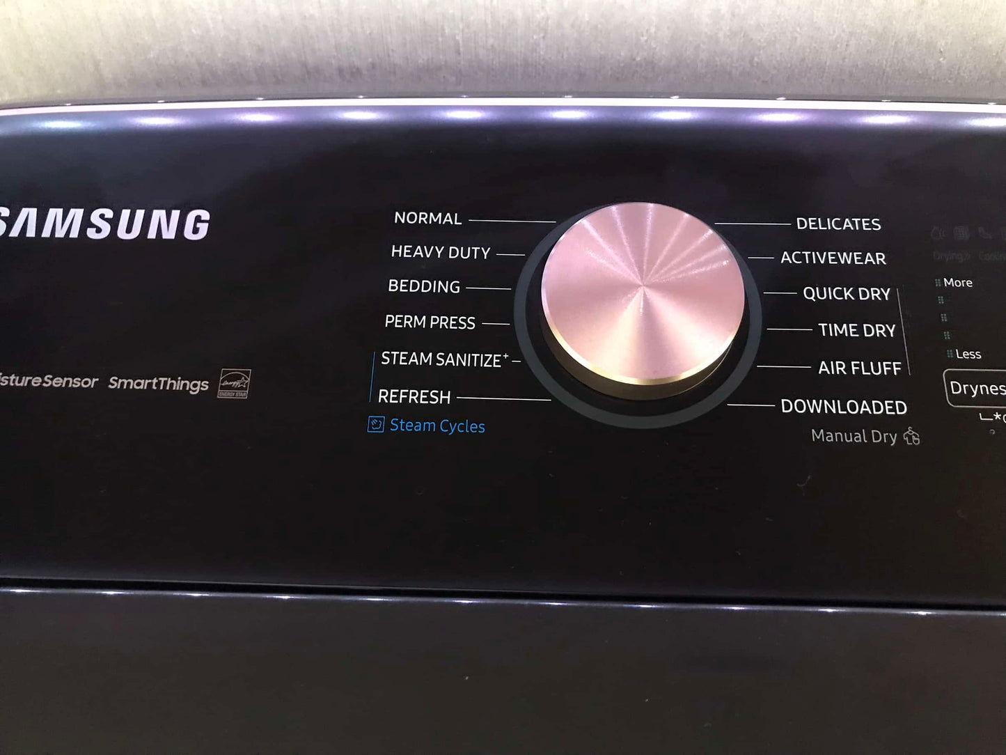 🔥HOT DEAL ★ Samsung Open Box 5.5 cu. ft. Smart High-Efficiency Top Load Washer with Impeller and Auto Dispense System and 7.4 cu. ft. Smart High-Efficiency Vented GAS Dryer with Steam Sanitize+ in Brushed Black WD816