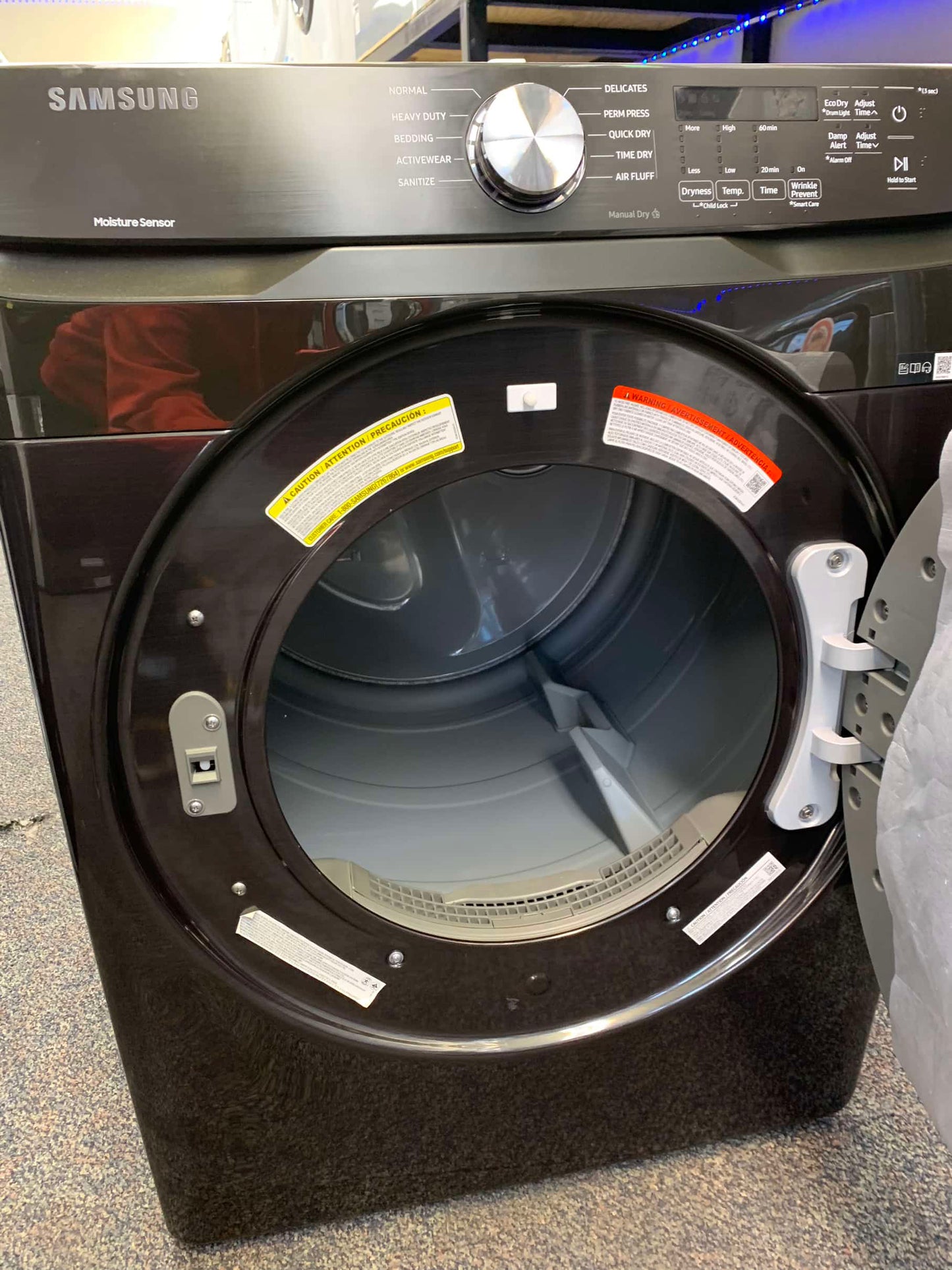 ⚡️CYBER MONDAY ★ Samsung open box 7.5 cu. ft. Smart Gas Dryer in Brushed Black with Steam Sanitize+ and Sensor Dryer D749