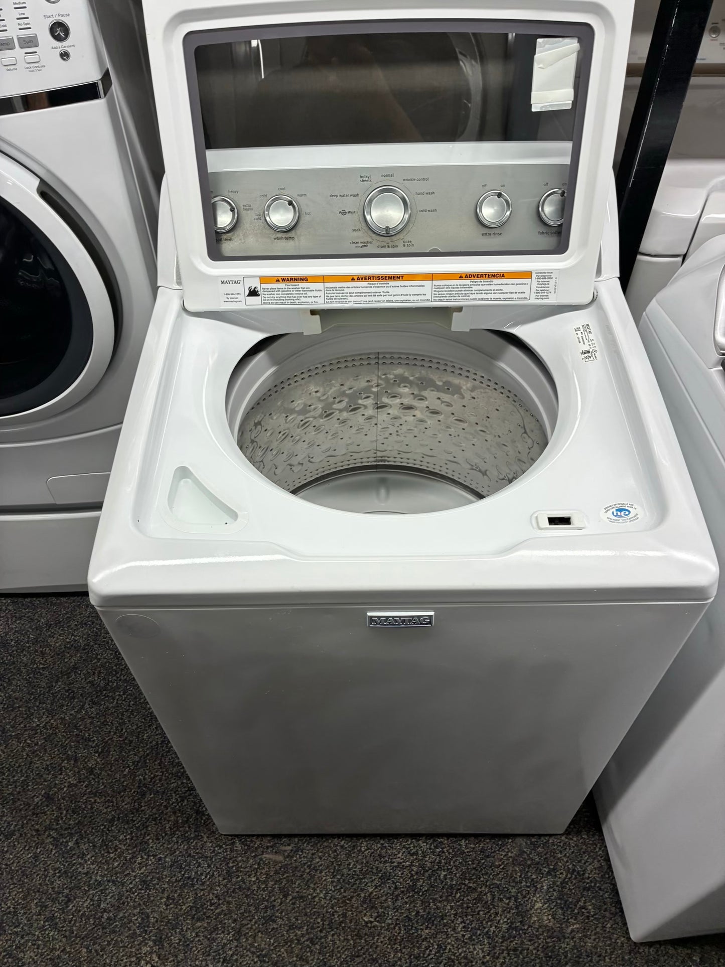 Maytag bravo top load washer large capacity side x side 27”