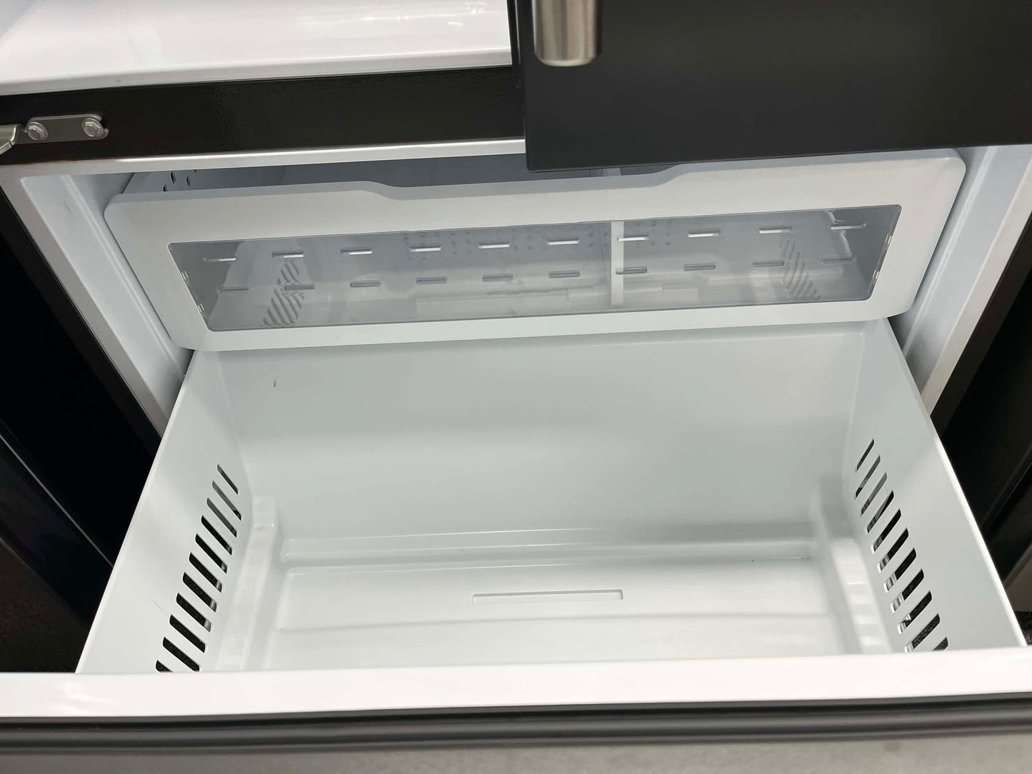 - Item: #RF84A GE Cafe french door refrigerator slate stainless steel w/water ice dispenser 36 in
