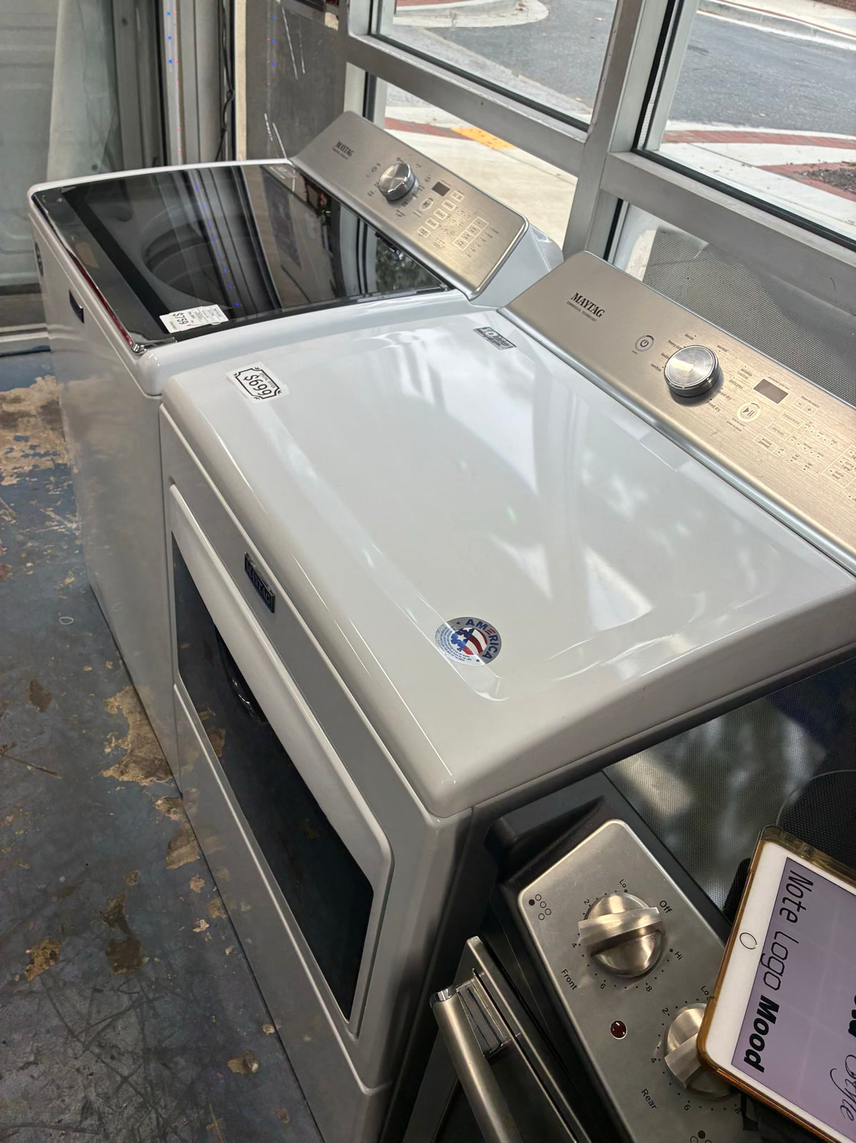Maytag electric washer and dryer 27” top load