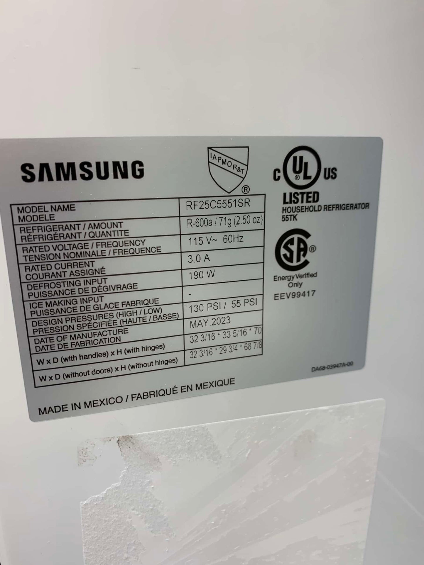 ⭐️ CYBER MONDAY ★ Samsung 33” Open Box - 25 cu. ft. 3-Door French Door Smart Refrigerator with Beverage Center - Stainless Steel RF302