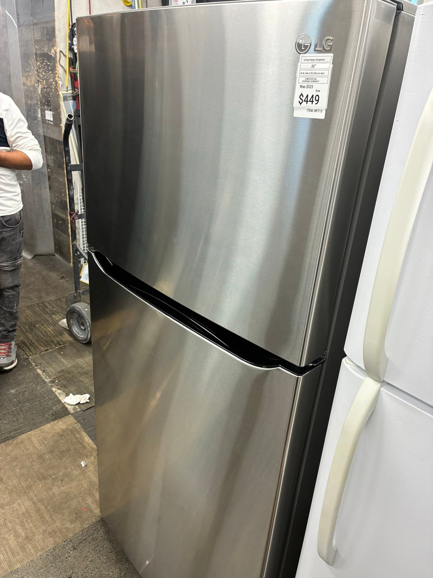 LG stainless steel Top Freezer Refrigerator 30”