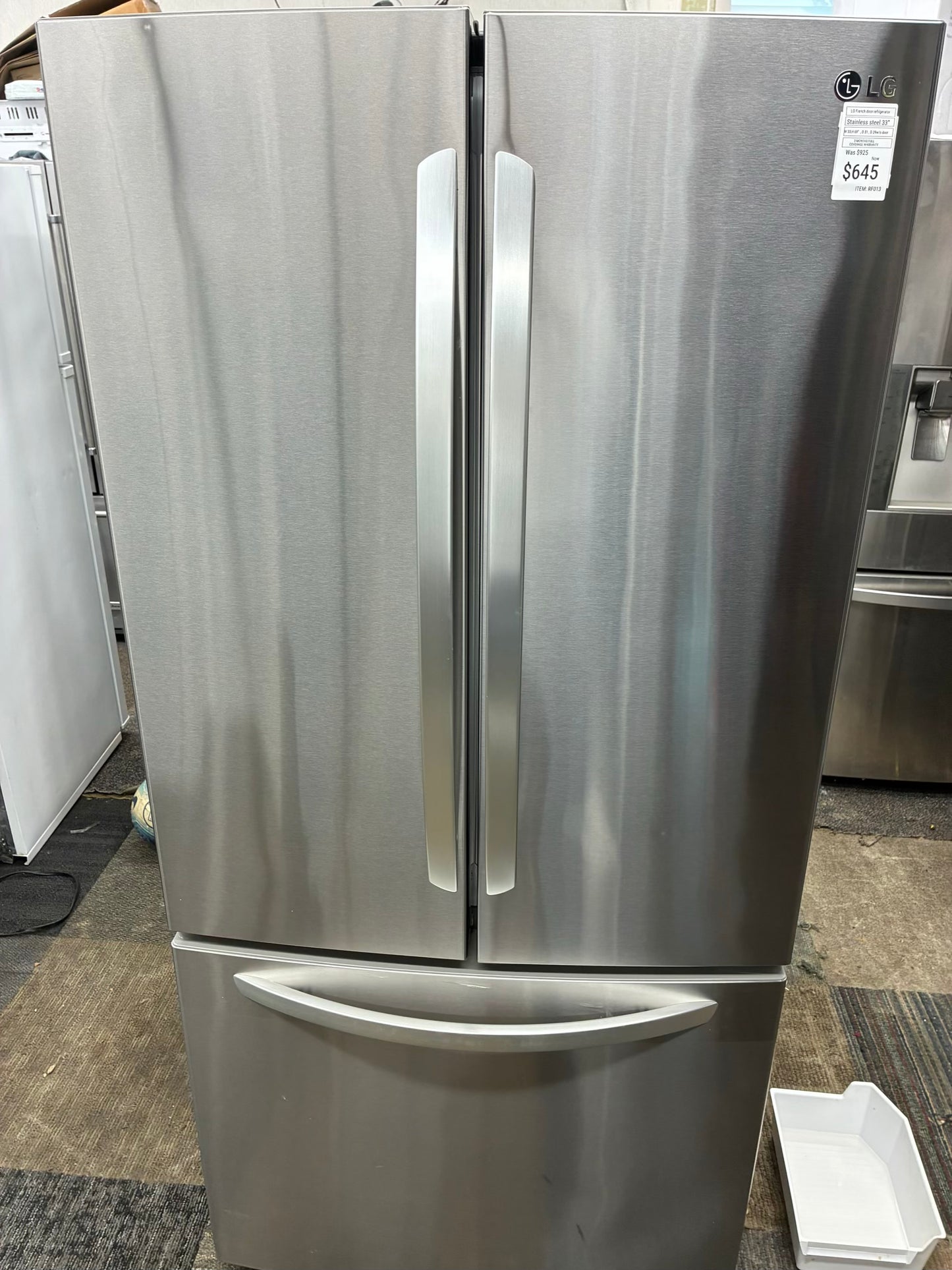 LG French door refrigerator stainless steel 33 in