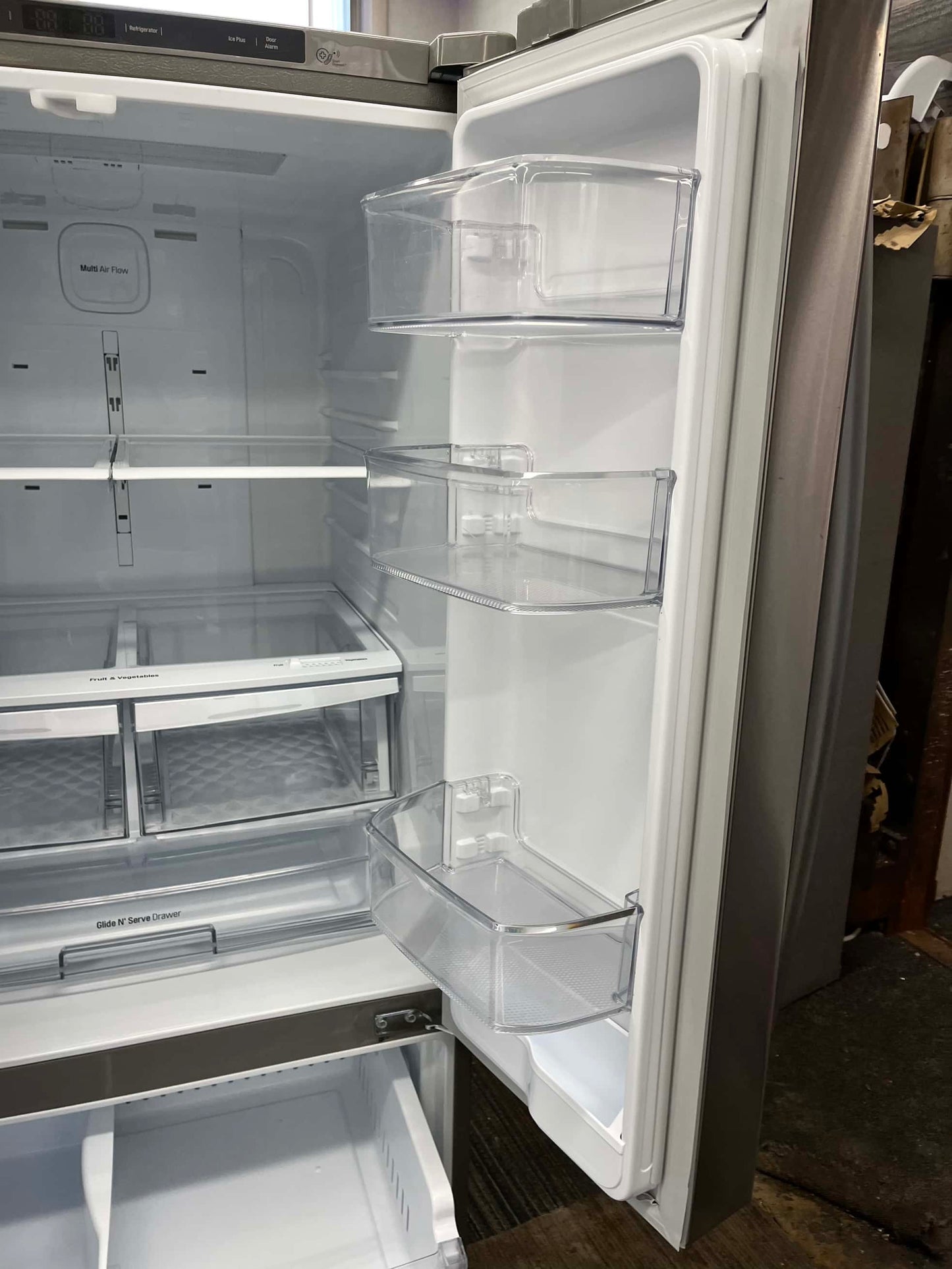 - Item: #RF29F LG french door refrigerator stainless steel w/water ice dispenser 36 in