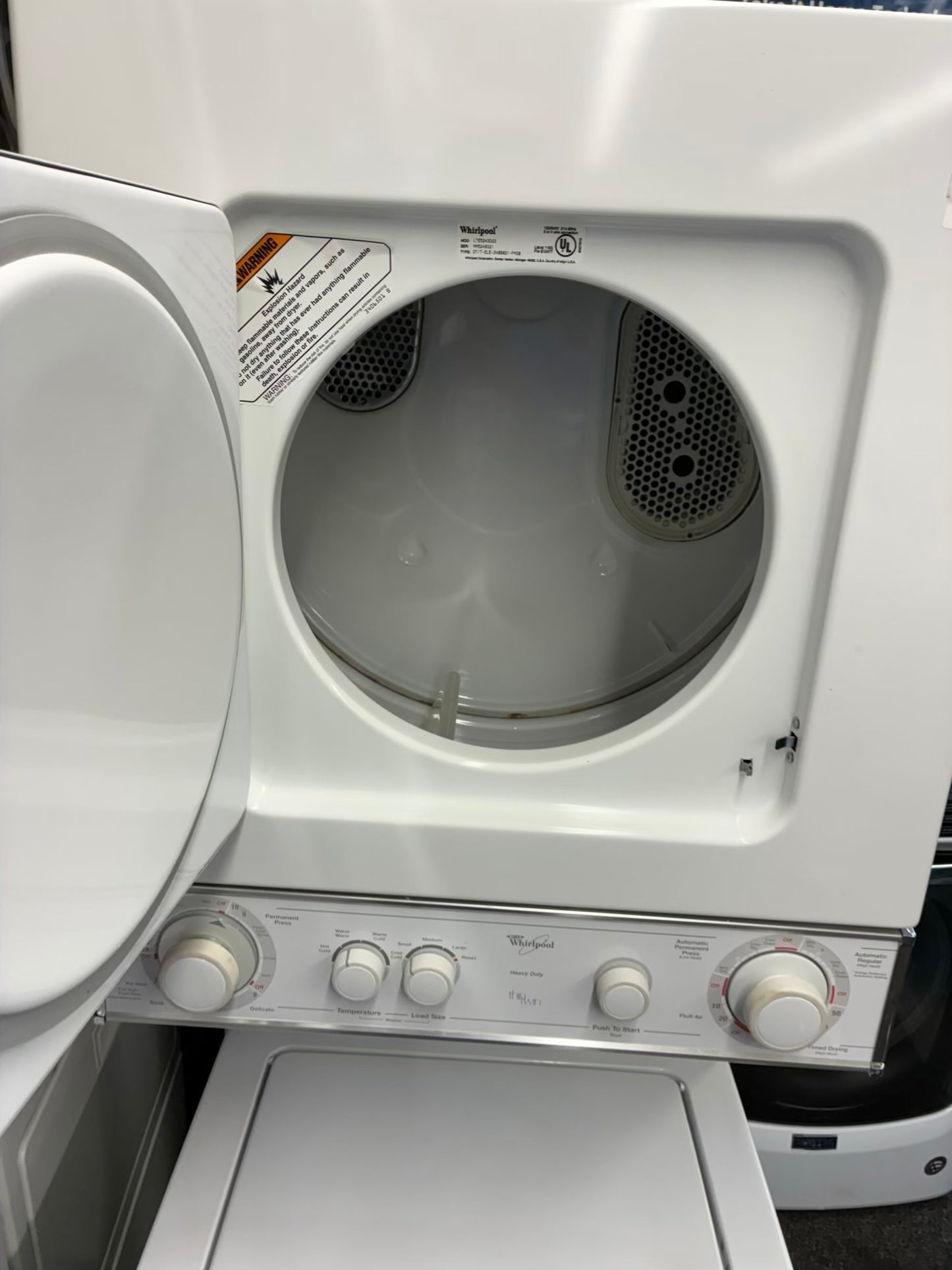 Whirlpool laundry center  washer and dryer set electric stackable 24”