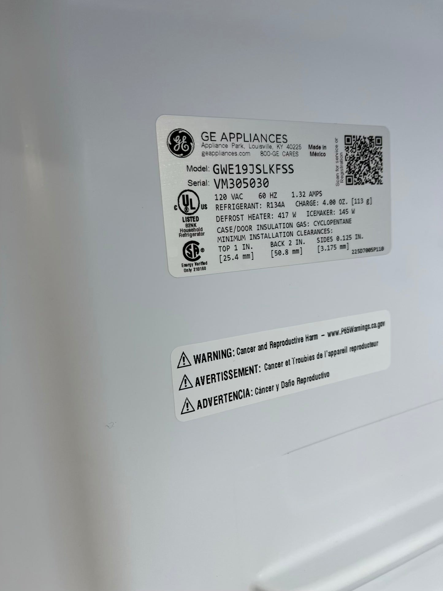 ^ Item: #RF28S GE french door countrr depth refrigerator slate stainless steel w/ ice and water dispenser inside 33” in