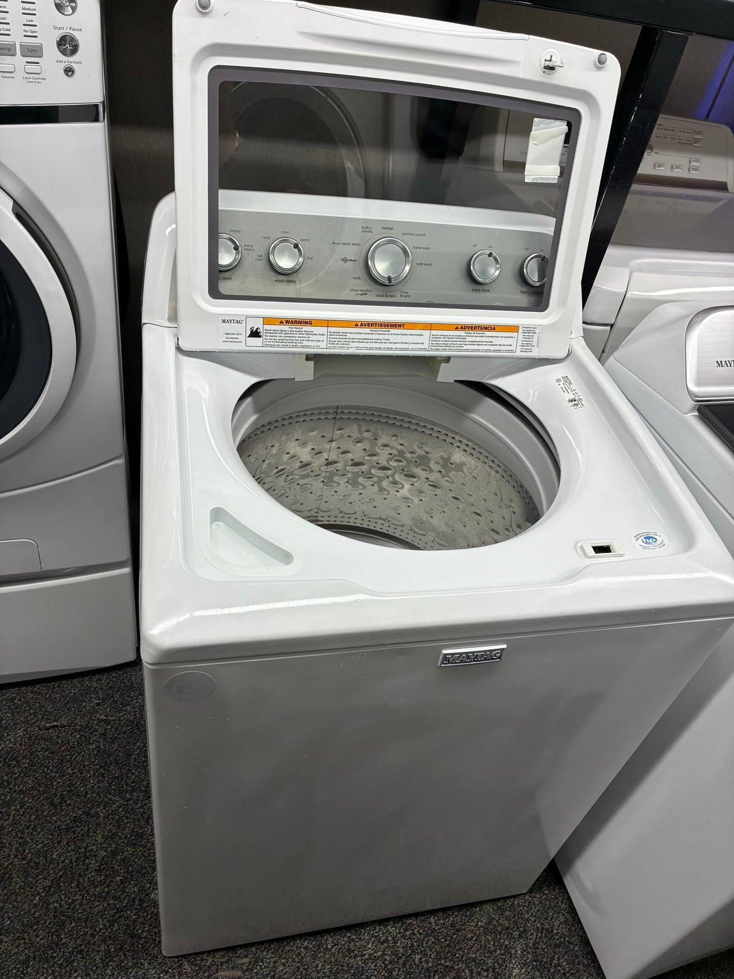 Maytag bravo top load washer large capacity side x side 27”