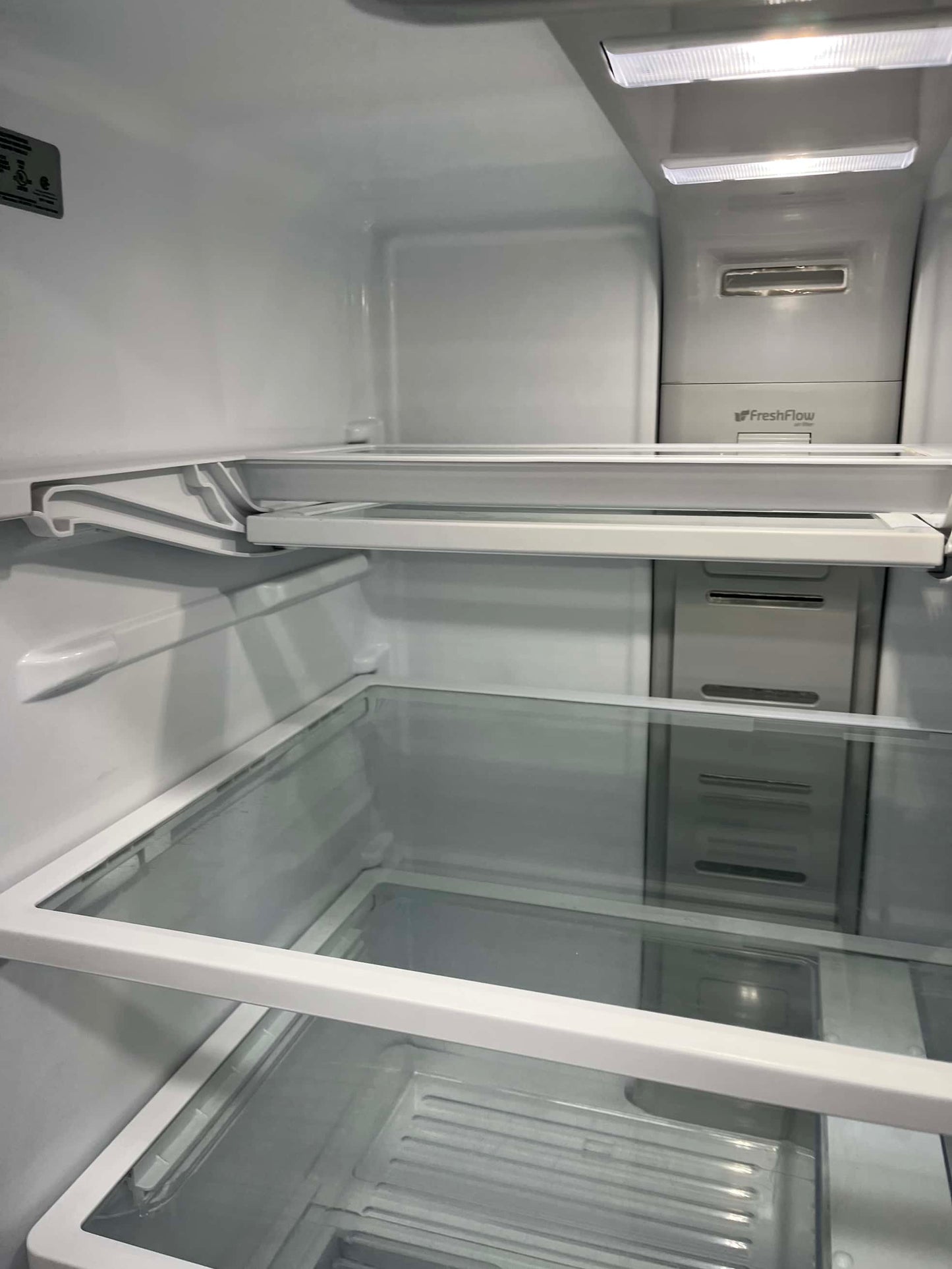 - ITEM: #RF42J Whirlpool French door refrigerator stainless steel 30” with water dispenser and ice maker inside