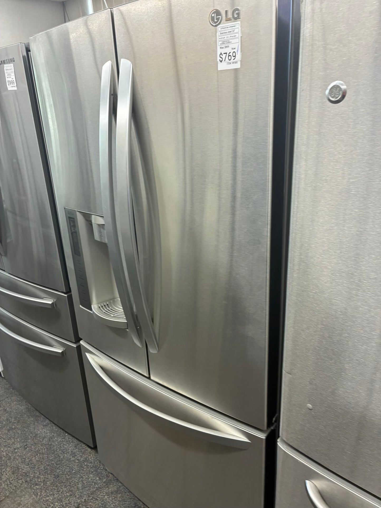 LG French door refrigerator stainless steel 33” ice maker water dispenser
