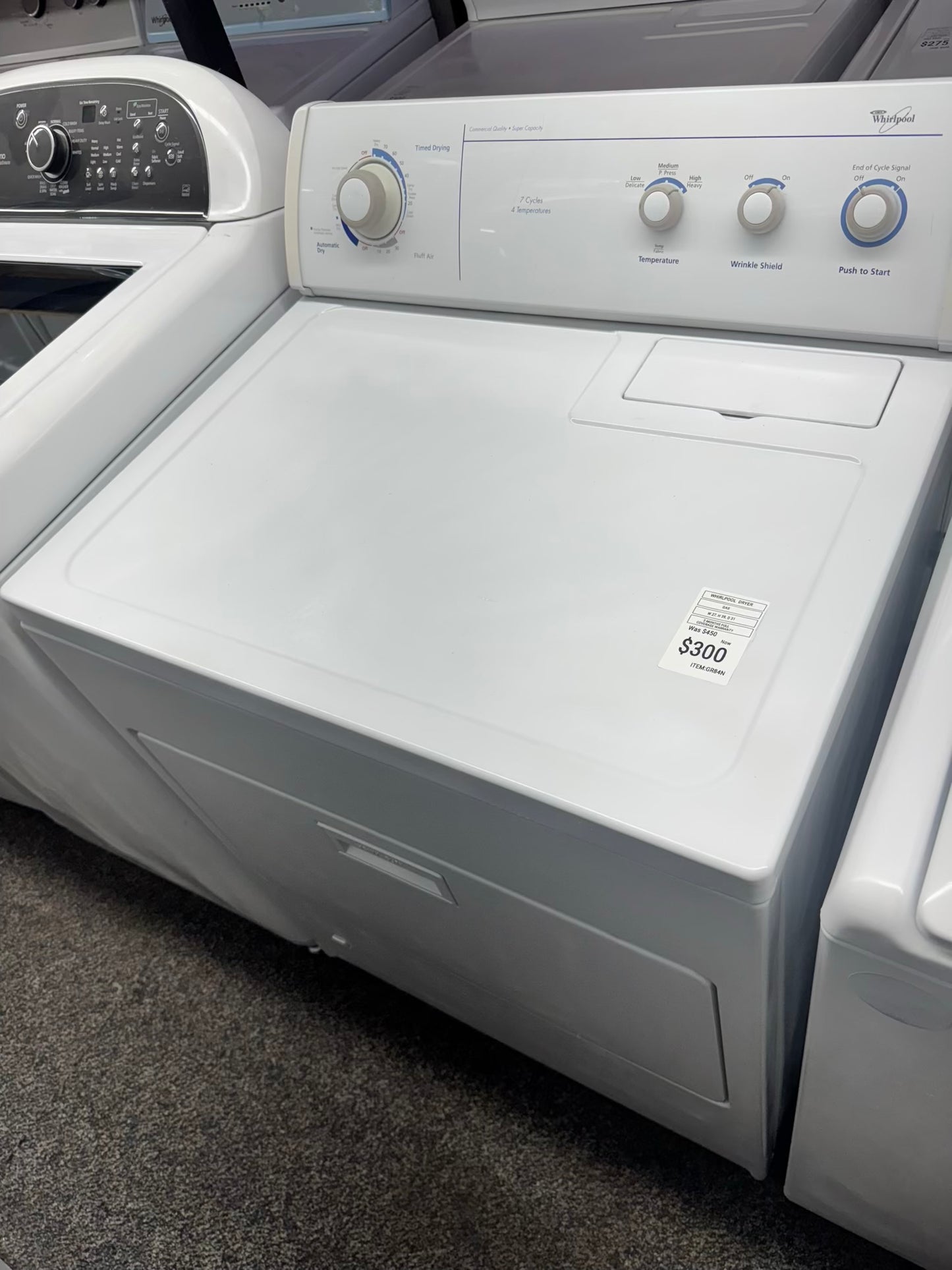 Whirpool gas dryer commercial quality..super capacity